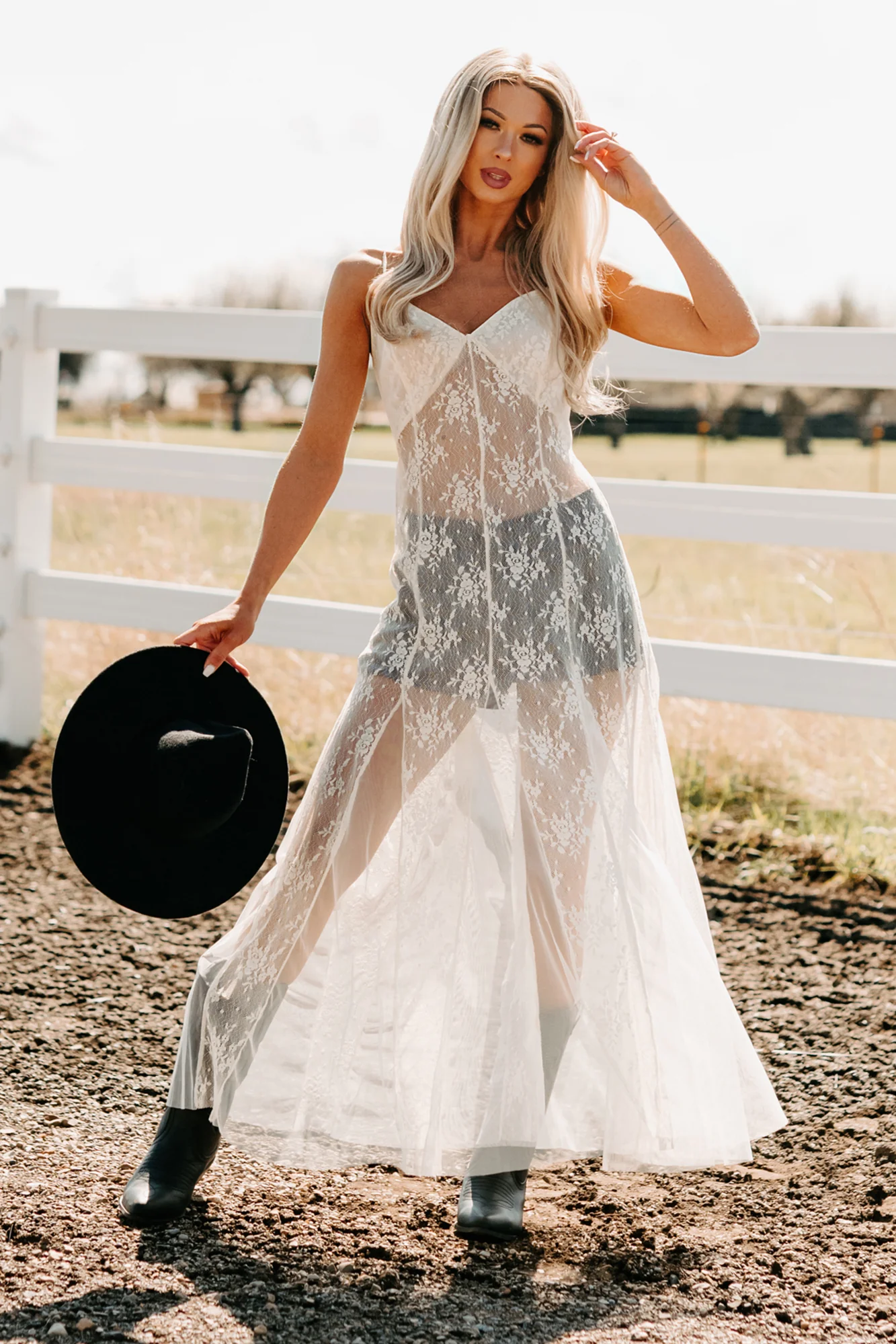 Glamorous Edge Floral Lace Maxi Dress (Cream) - Image 4