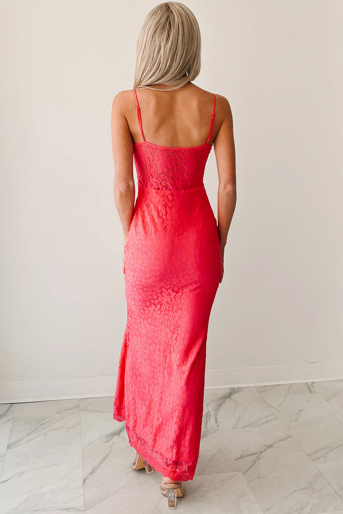 Glow Loudly Corset Sleeveless Lace Maxi Dress (Hot Pink) - Image 4