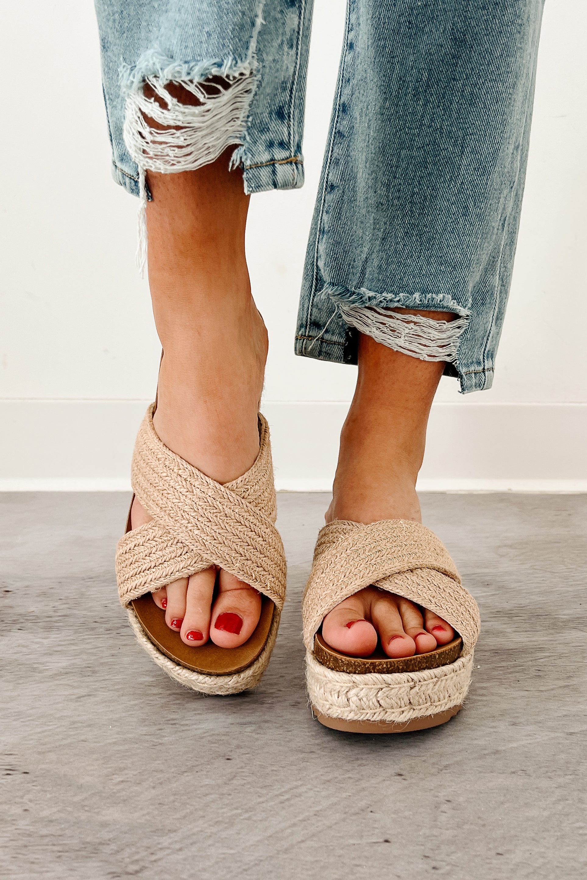 Golden Touch Espadrille Platform Sandals (Light Tan) - Image 3