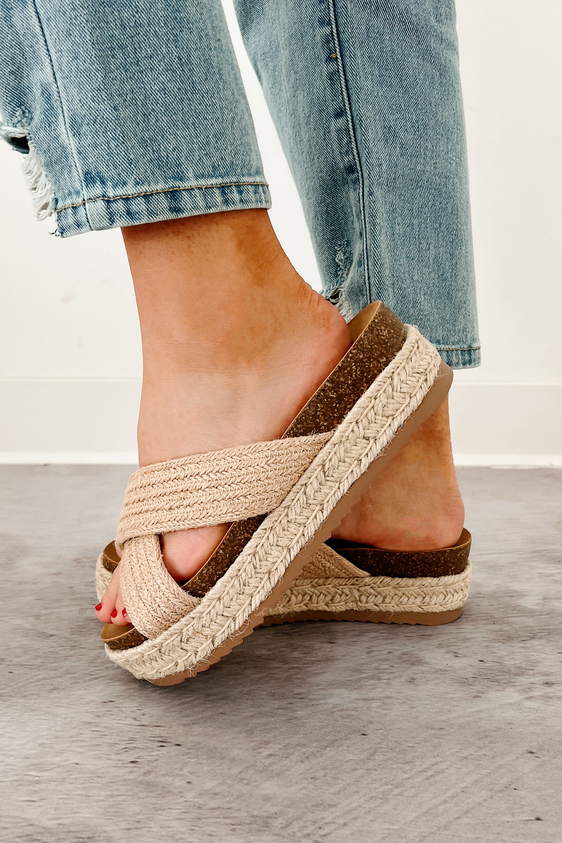 Golden Touch Espadrille Platform Sandals (Light Tan) - Image 4