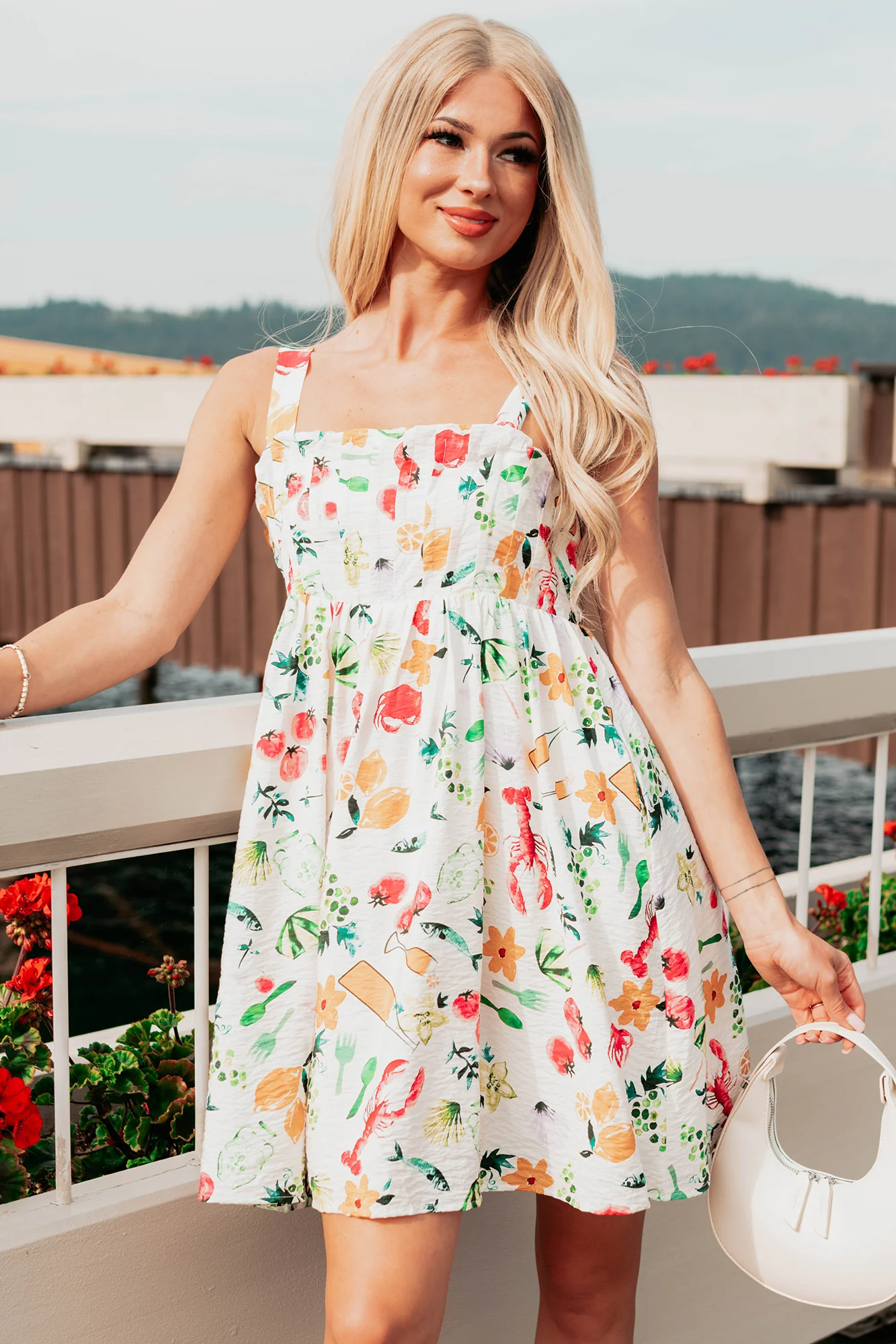 Good Graces Pleated Babydoll Mini Dress (Multi) - Image 4