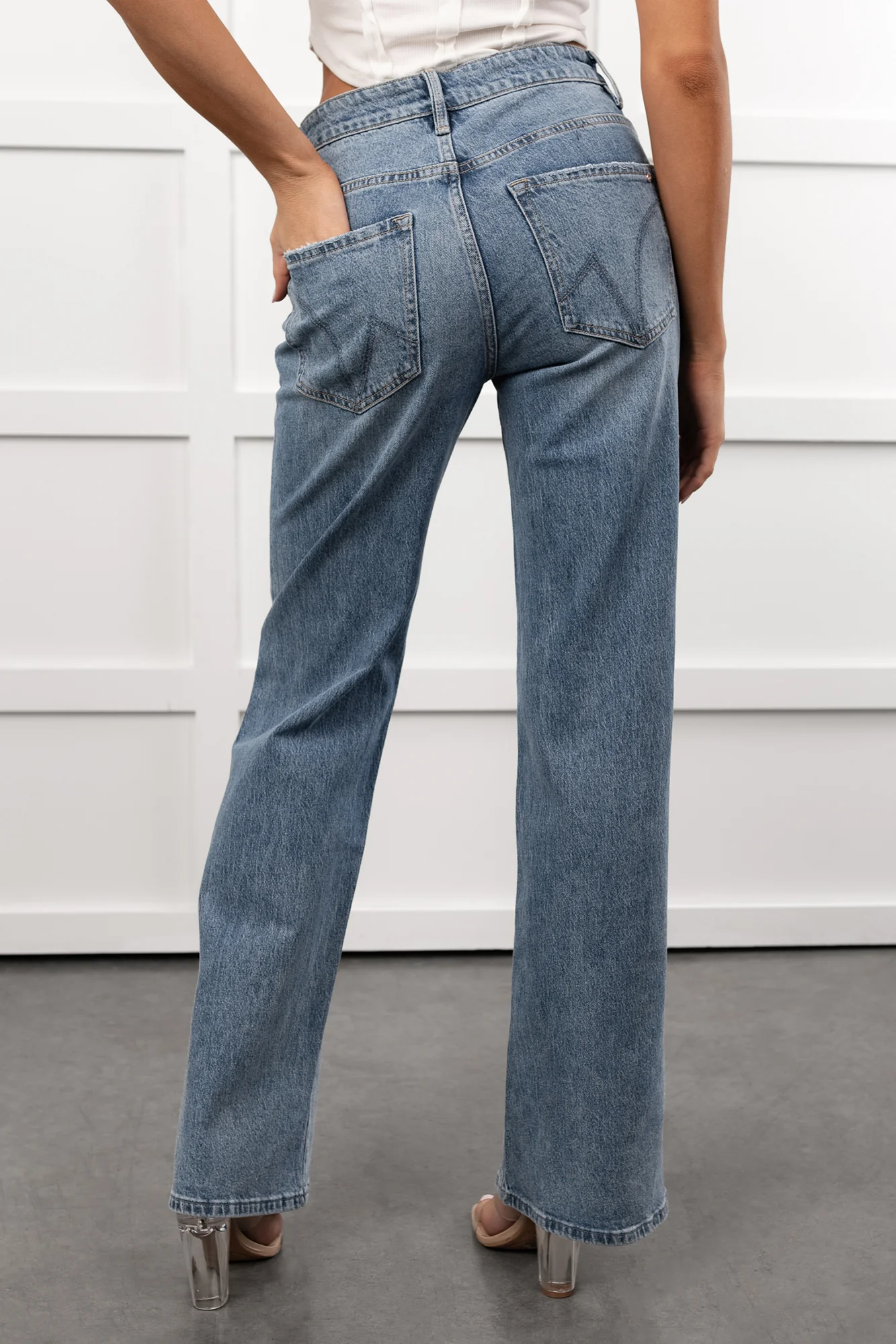 Graysen Wide Leg Mica Denim Jeans (Penn Blue) - Image 3