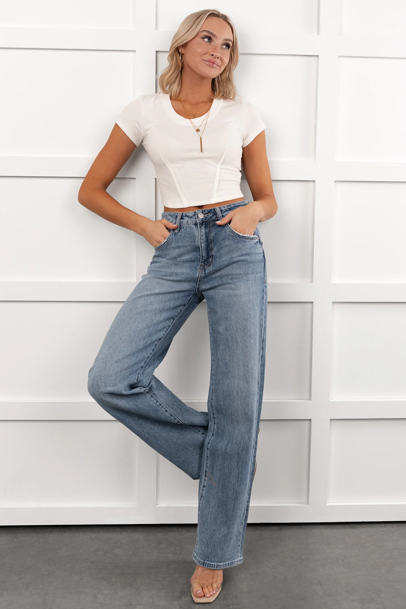 Graysen Wide Leg Mica Denim Jeans (Penn Blue) - Image 5