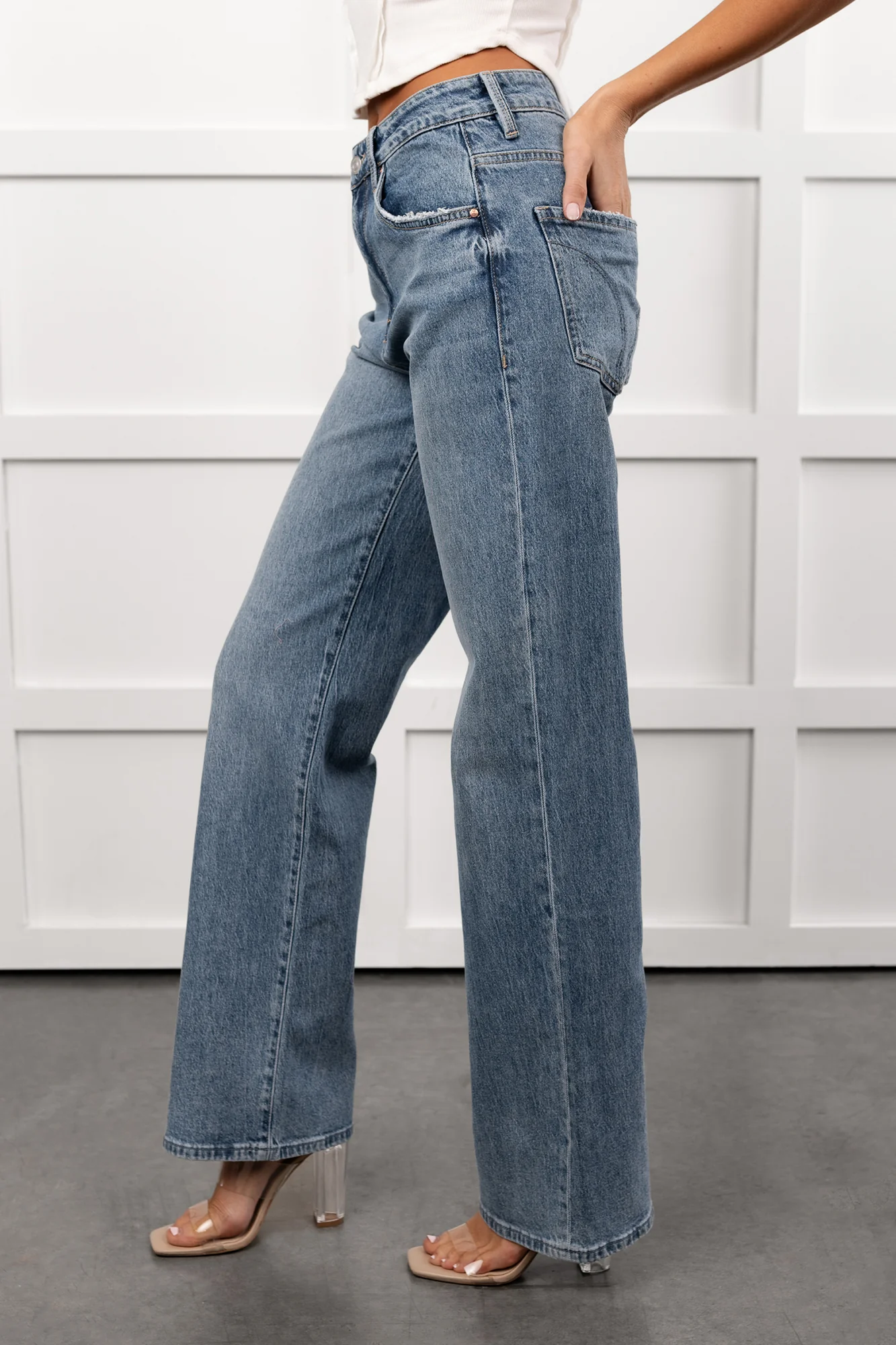 Graysen Wide Leg Mica Denim Jeans (Penn Blue) - Image 6