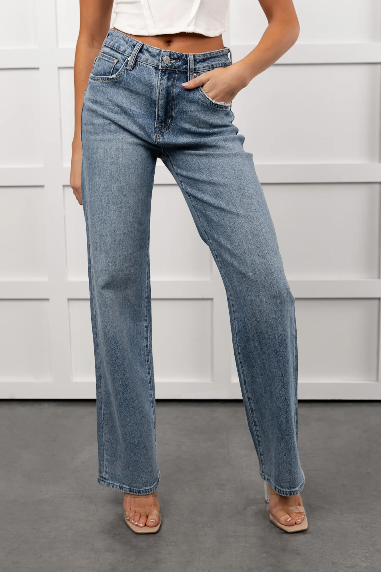 Graysen Wide Leg Mica Denim Jeans (Penn Blue) - Image 9