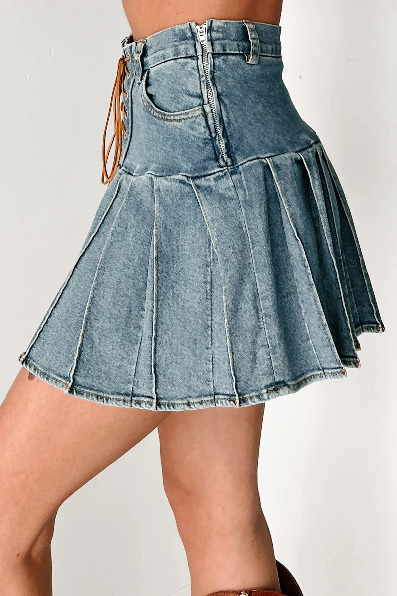 Hail And Well Met Pleated Skirt (Denim) - Image 8