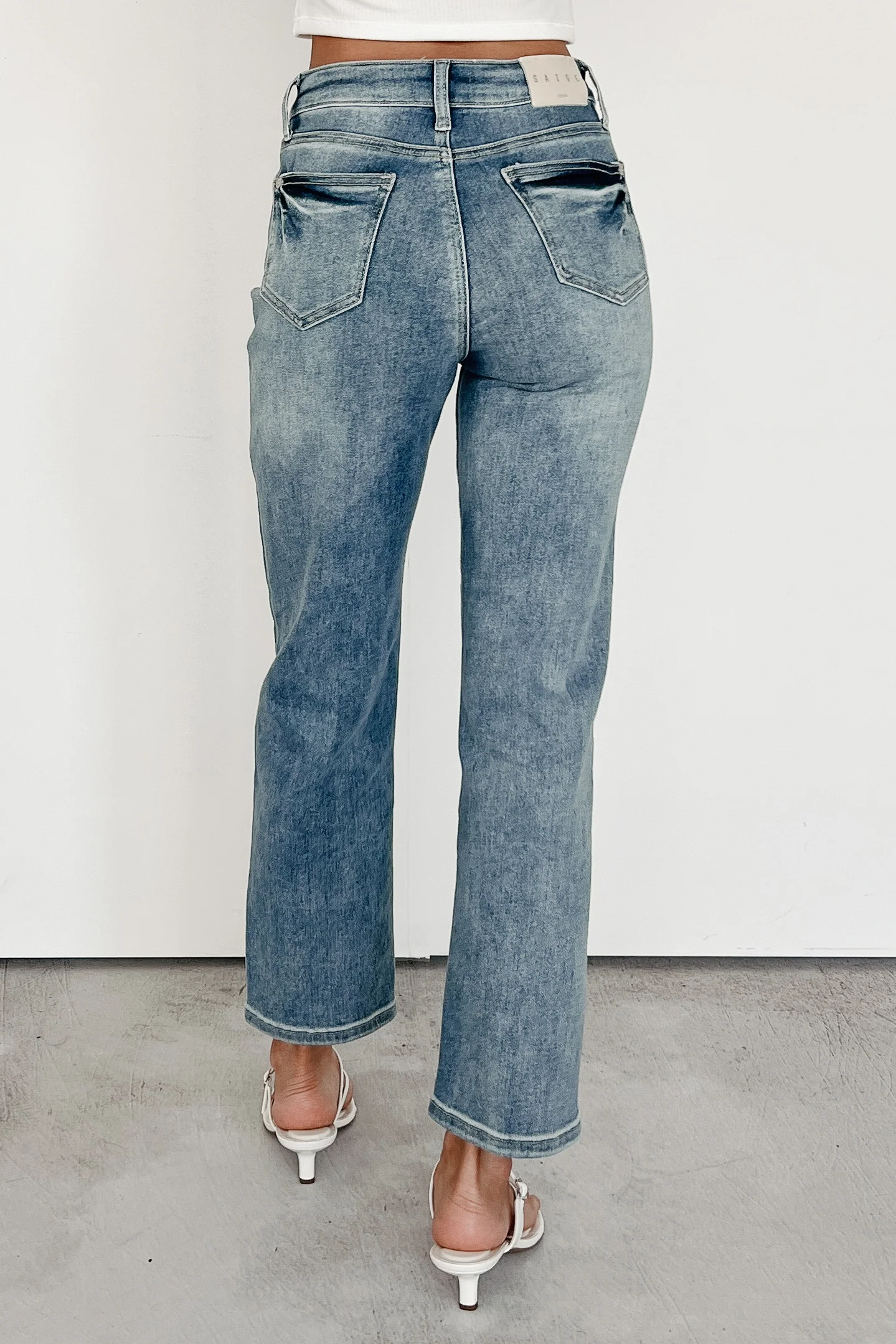 Halle Tummy Control Straight Saige Jeans (Medium Dark) - Image 5