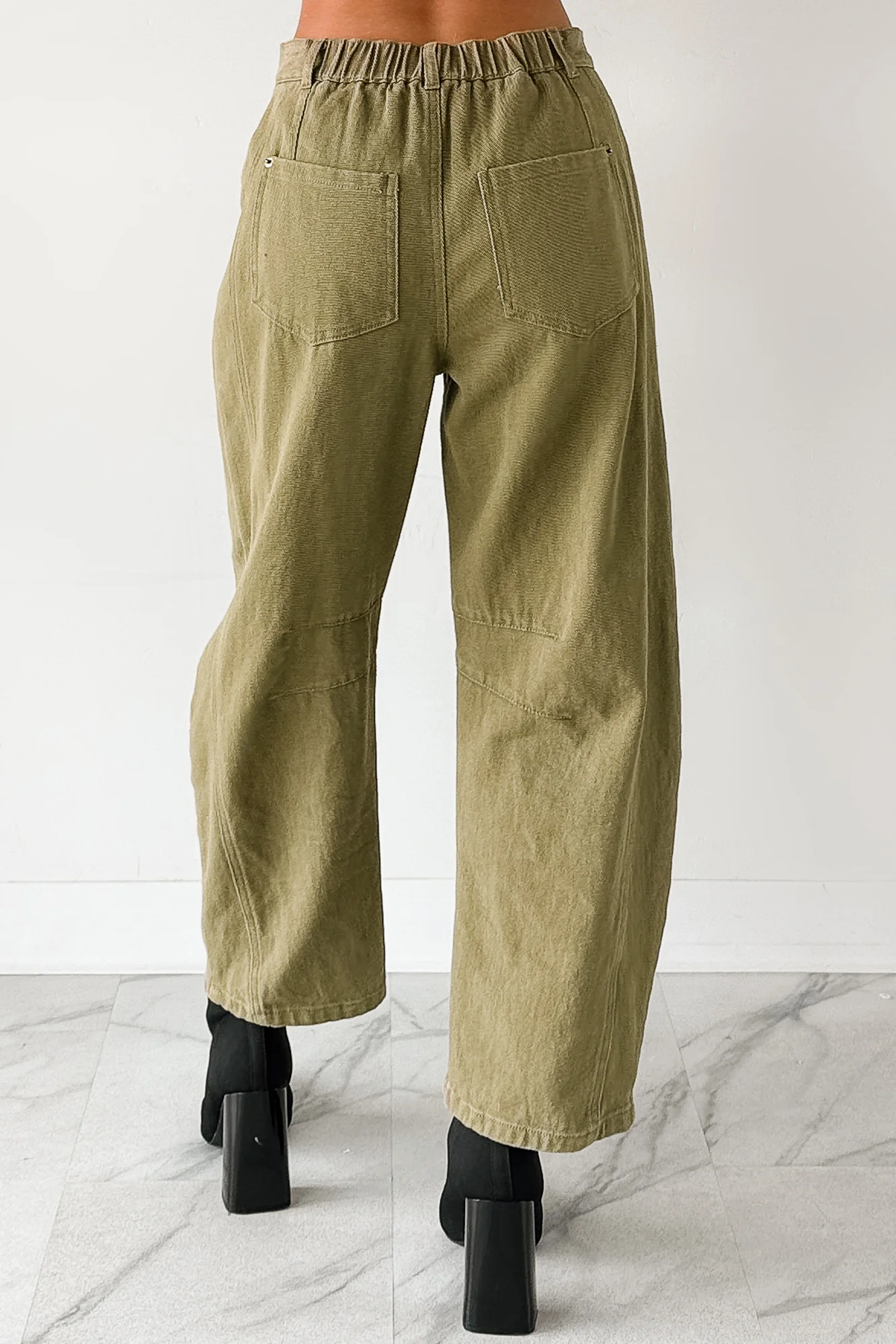 Hansen Hight Rise Barrel Jeans (Olive) - Image 5