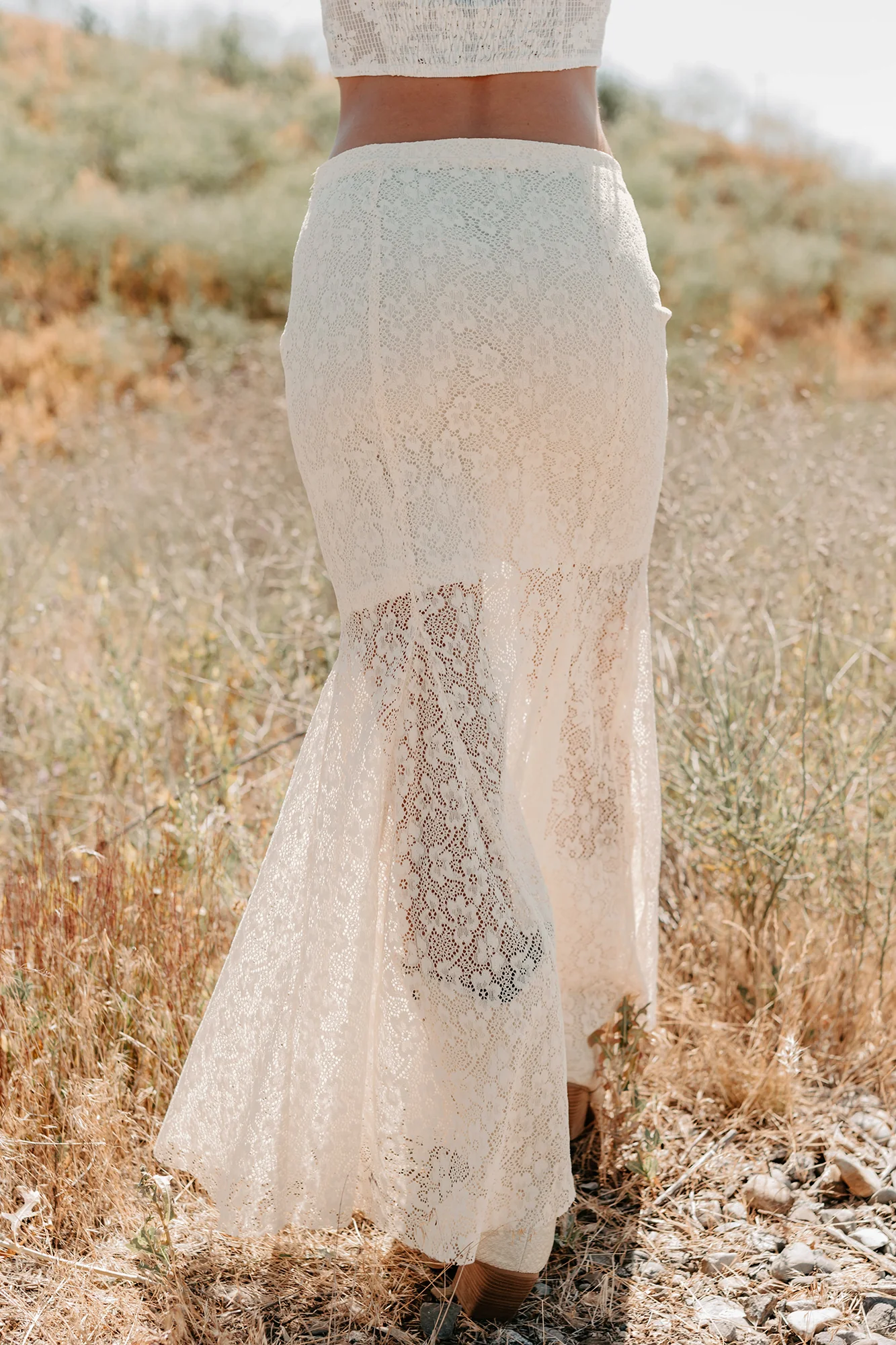 Hard Launch Love Floral Lace Maxi Skirt (Cream) - Image 6