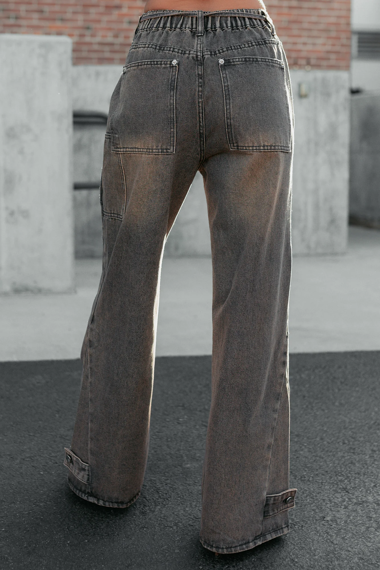 Hattie Wide Leg Washed Very J Jeans (Brown) - Image 9