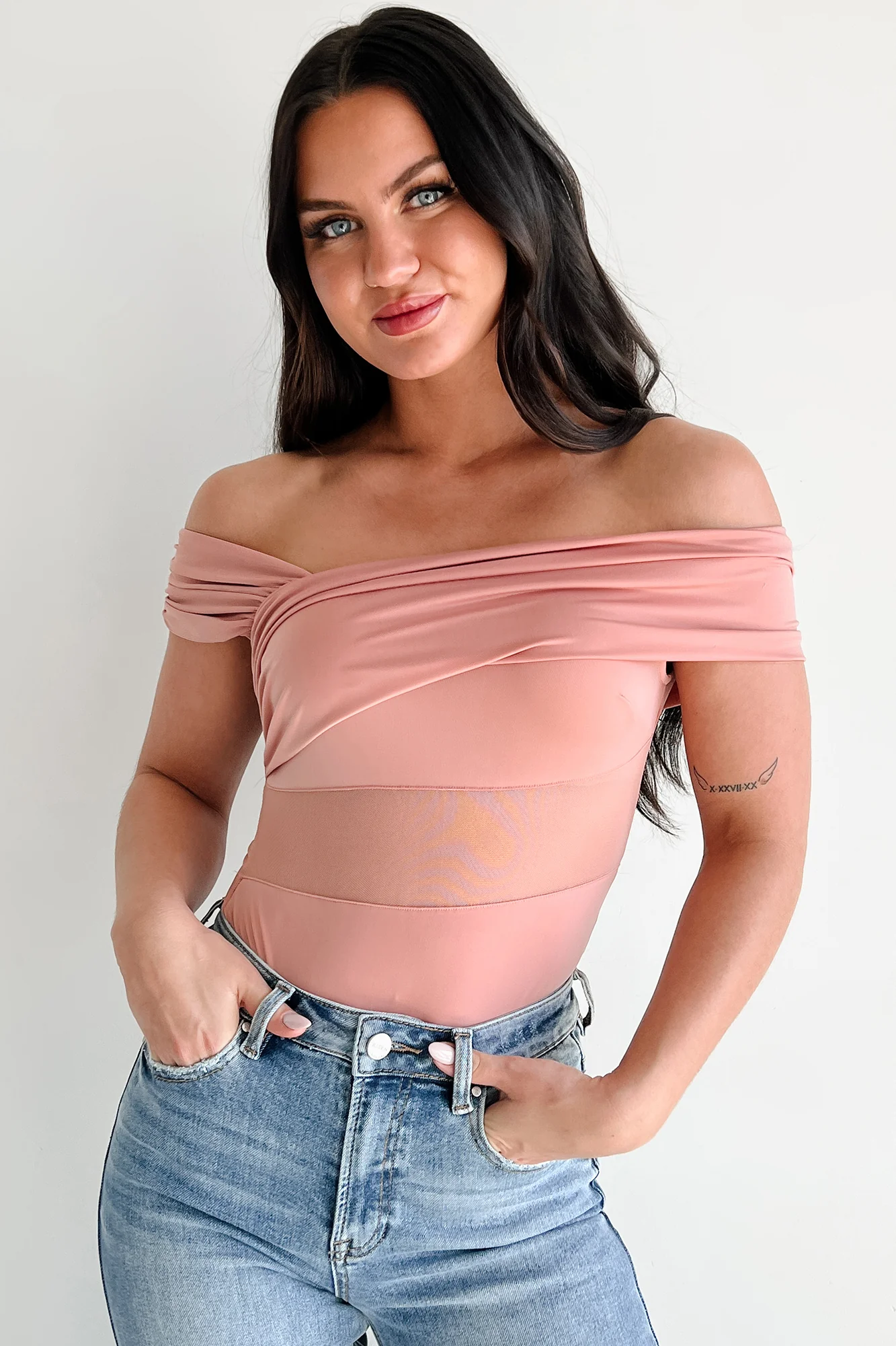 Heartfelt Moments Asymmetric Bodysuit (Mauve) - Image 3