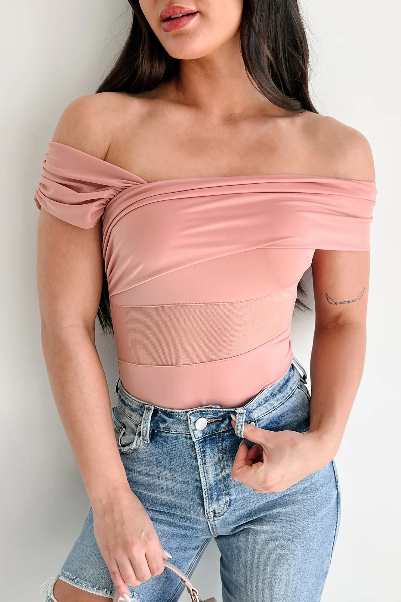Heartfelt Moments Asymmetric Bodysuit (Mauve) - Image 4