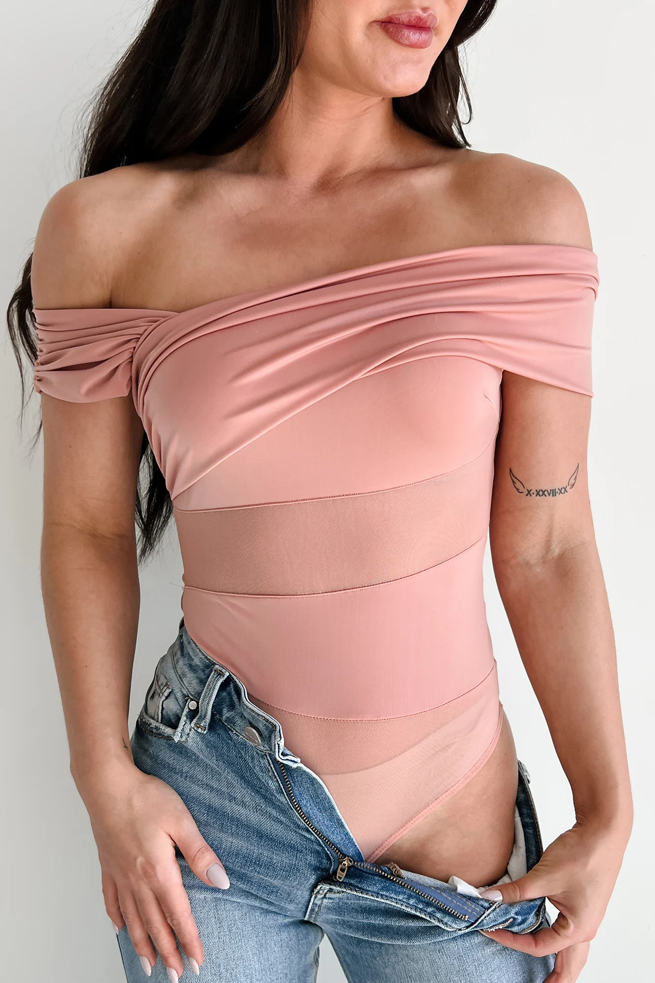 Heartfelt Moments Asymmetric Bodysuit (Mauve) - Image 6