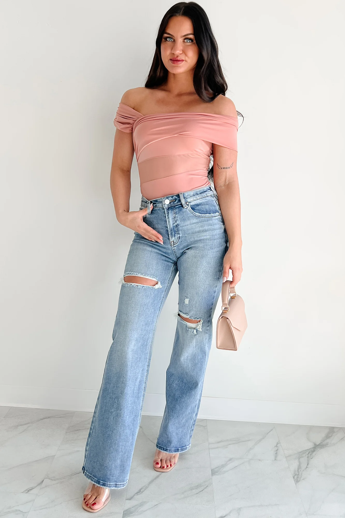 Heartfelt Moments Asymmetric Bodysuit (Mauve) - Image 7