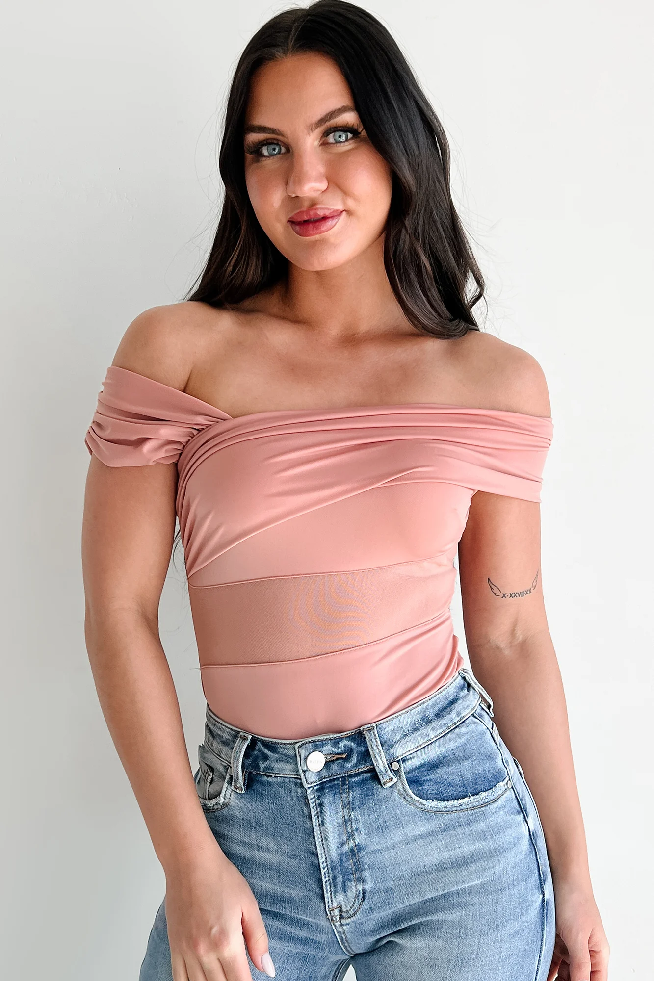 Heartfelt Moments Asymmetric Bodysuit (Mauve) - Image 8