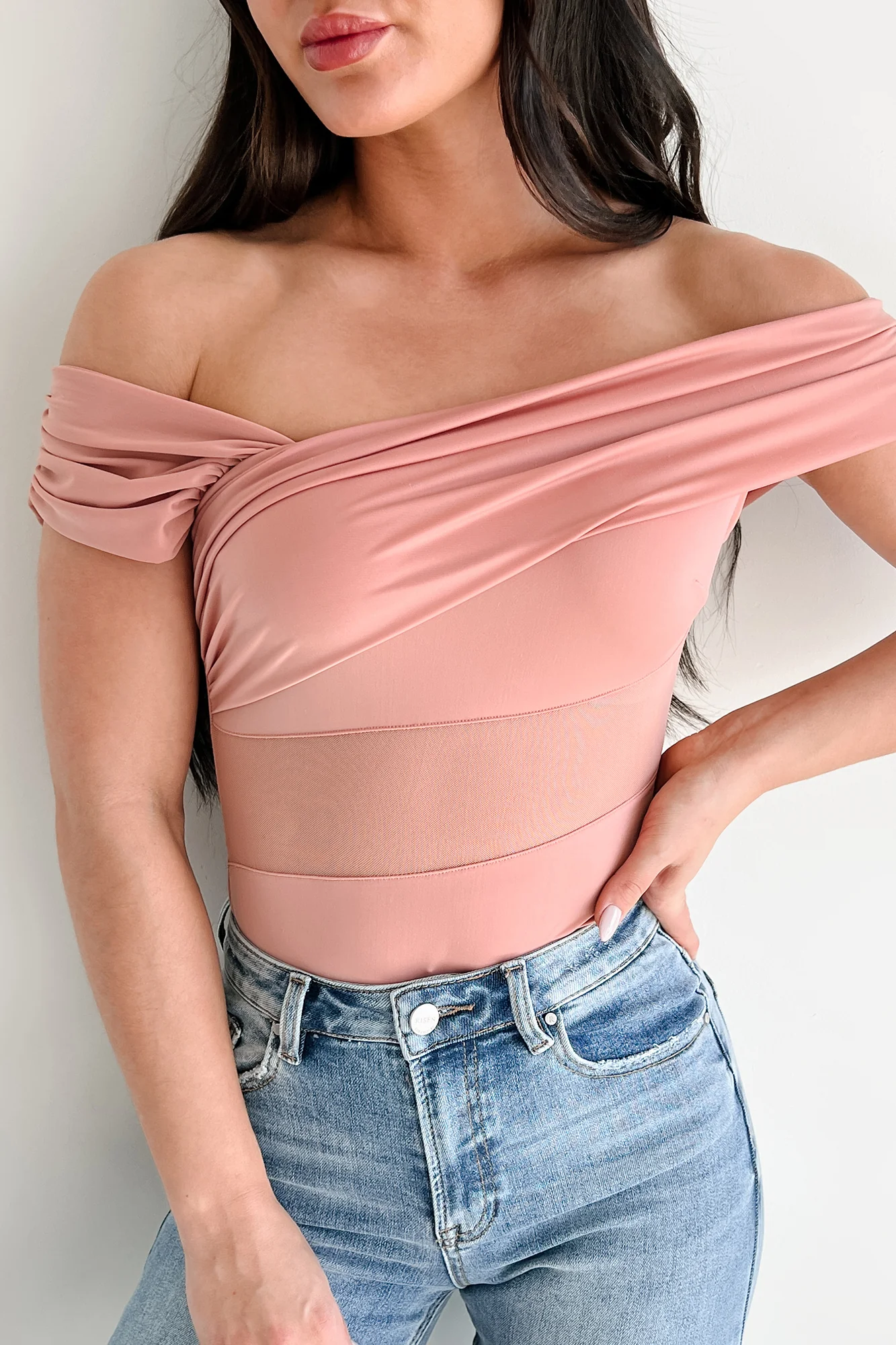 Heartfelt Moments Asymmetric Bodysuit (Mauve) - Image 9