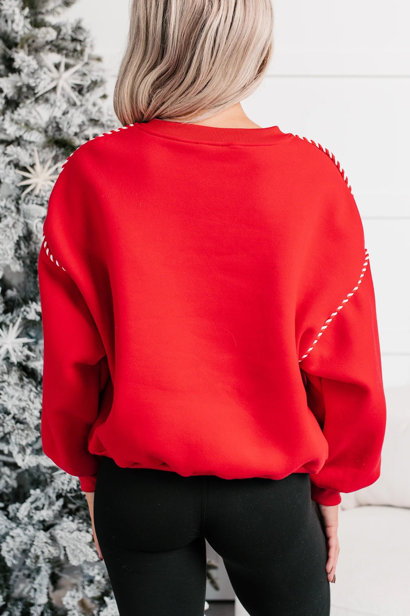 Hearth & Holly Gingerbread Men Sequin Sweater (Red) - Image 5
