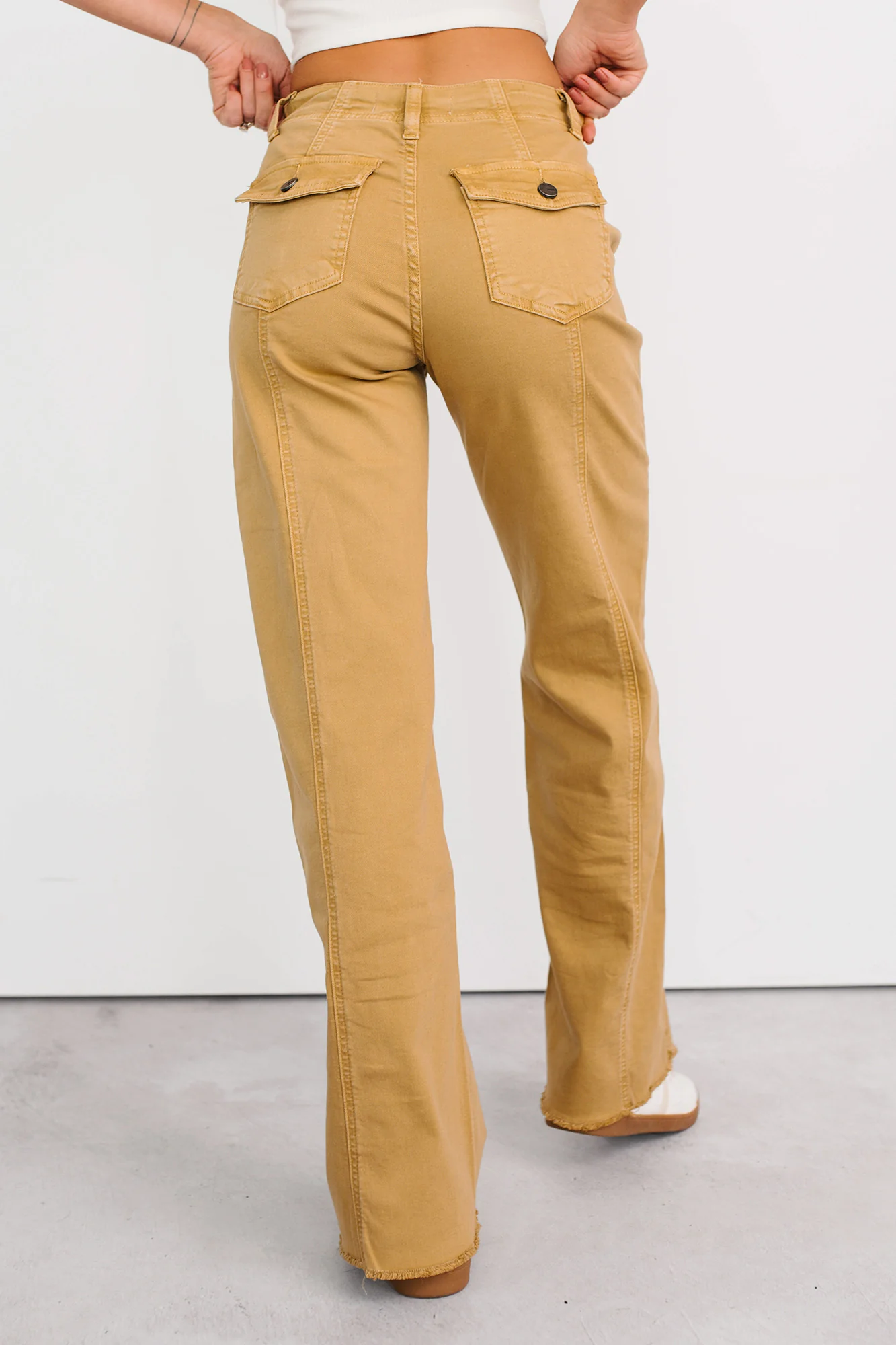 Heath Wide Leg High Rise Mica Denim Jeans (Camel) - Image 4