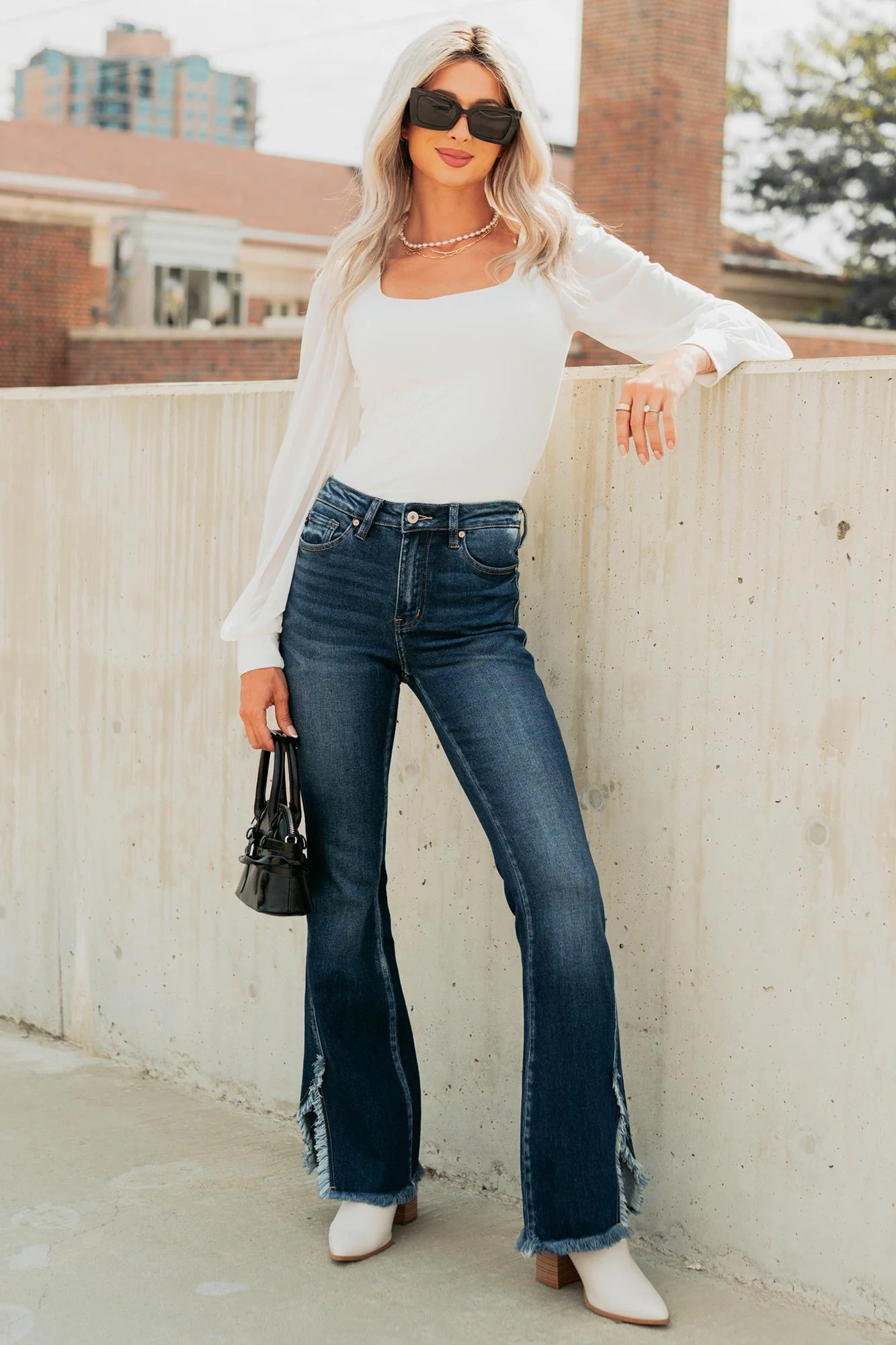 Hector Frayed Hem Kancan Bootcut Jeans (Dark) - Image 2