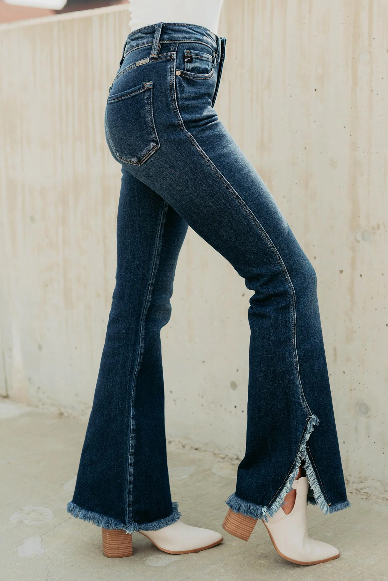 Hector Frayed Hem Kancan Bootcut Jeans (Dark) - Image 3