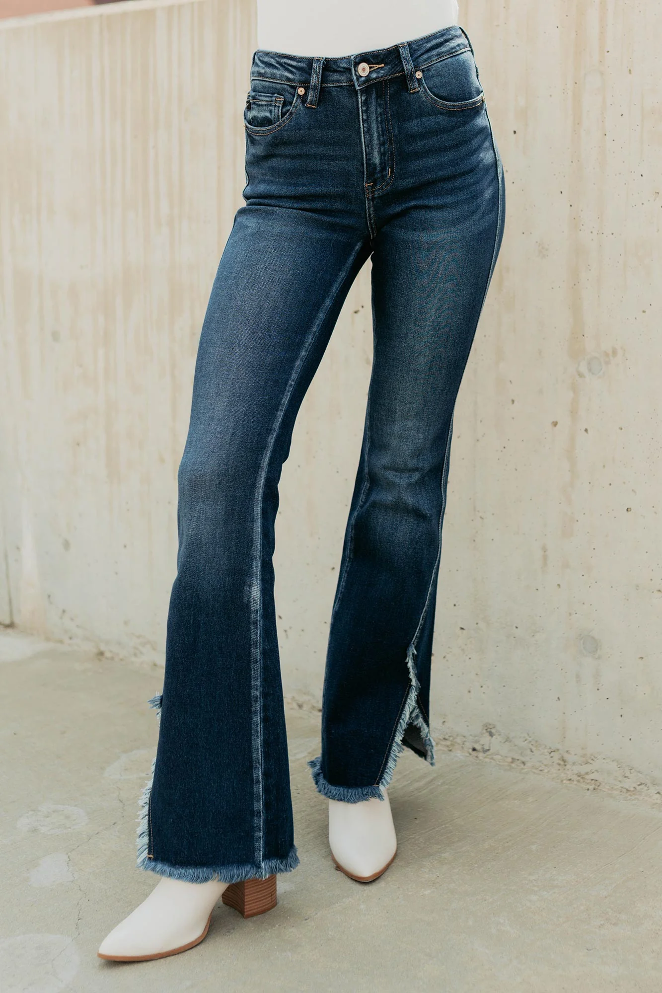 Hector Frayed Hem Kancan Bootcut Jeans (Dark) - Image 4