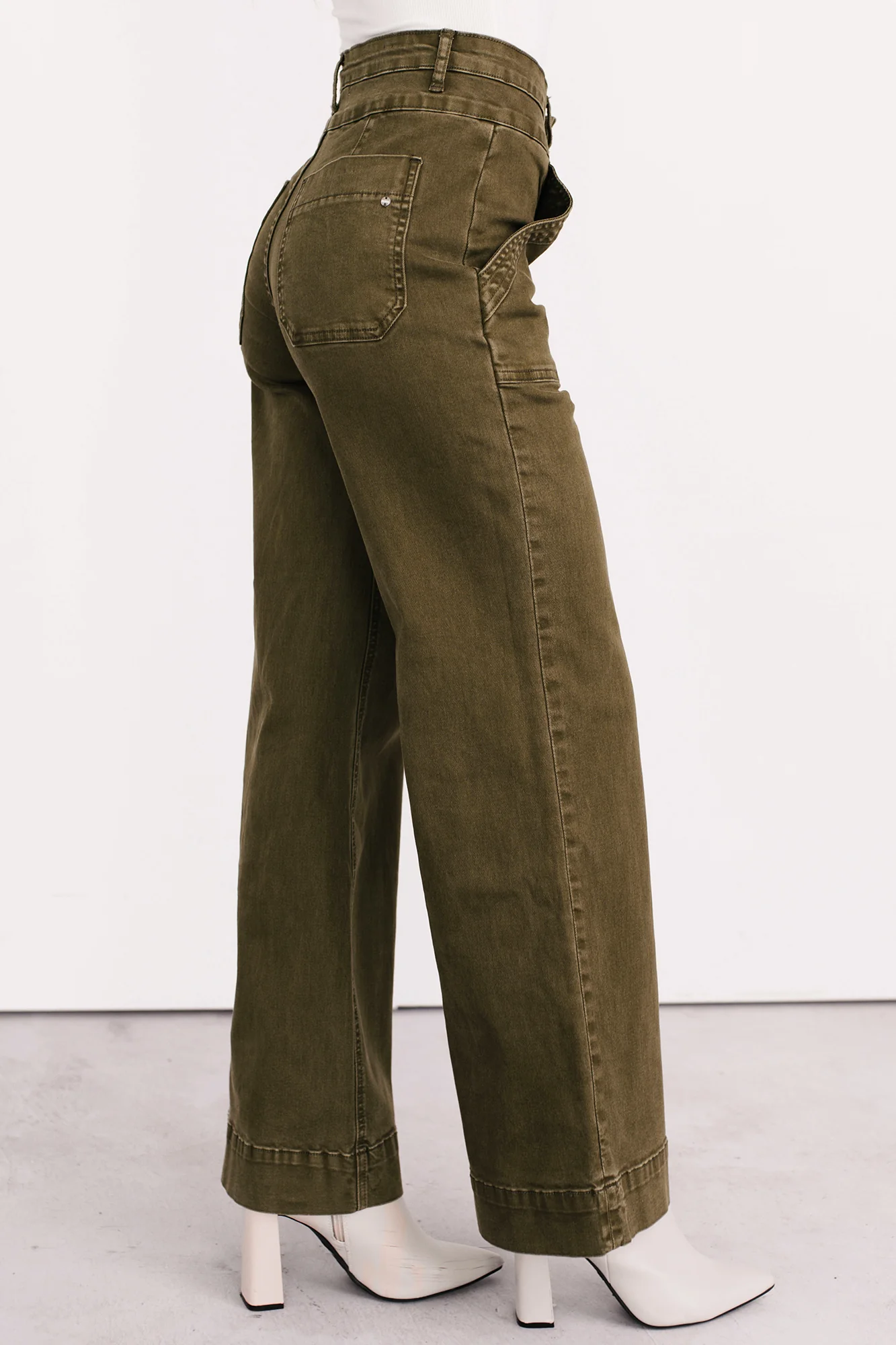 Henley Wide Leg Mica Denim Jeans (Fern Green) - Image 13