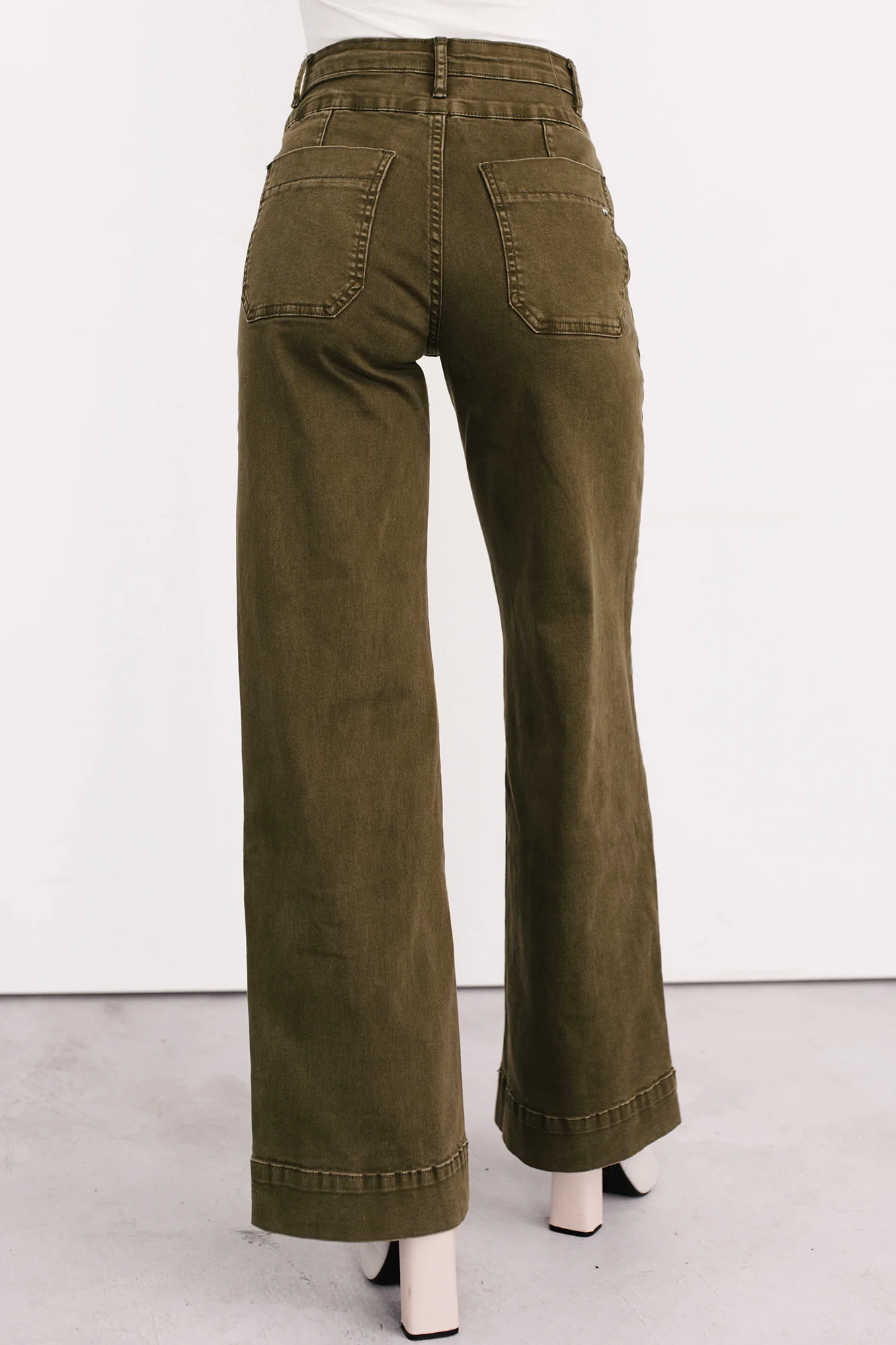 Henley Wide Leg Mica Denim Jeans (Fern Green) - Image 14