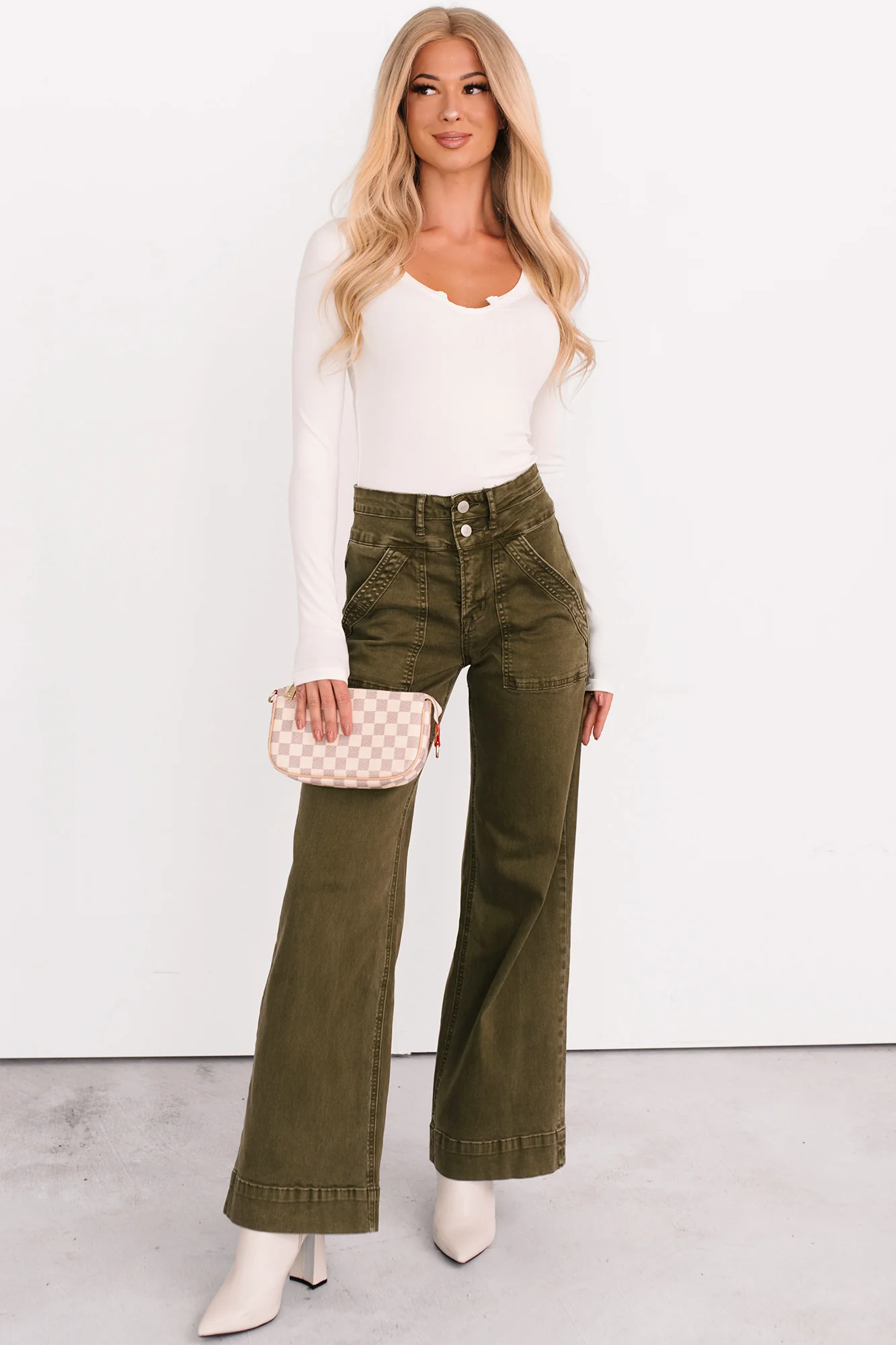 Henley Wide Leg Mica Denim Jeans (Fern Green) - Image 18