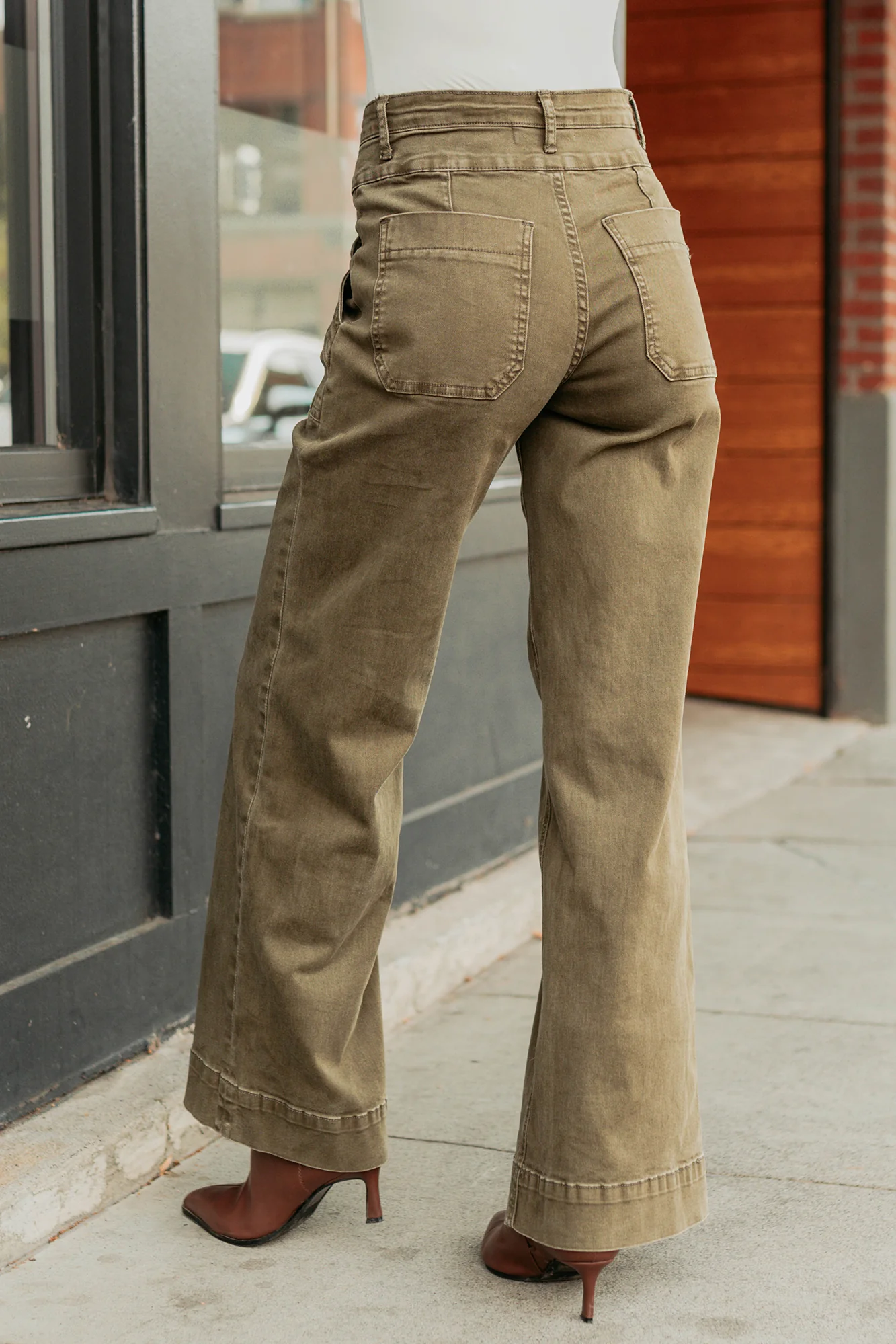 Henley Wide Leg Mica Denim Jeans (Fern Green) - Image 6