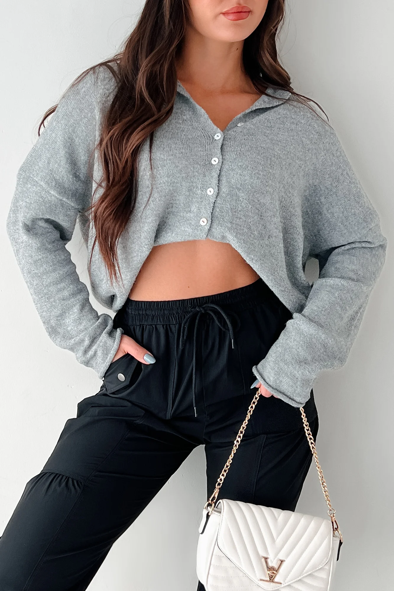 Henrik Lightweight Button Cardigan (Heather Grey) - Image 10