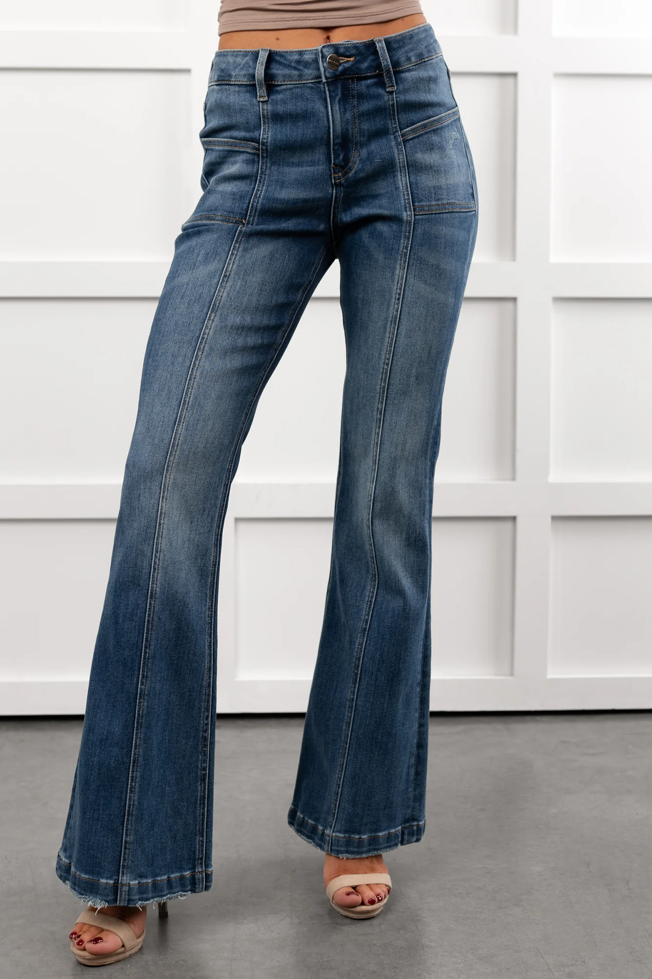 Henson High Rise Flare Mica Denim Jeans (Blue Stone) - Image 2