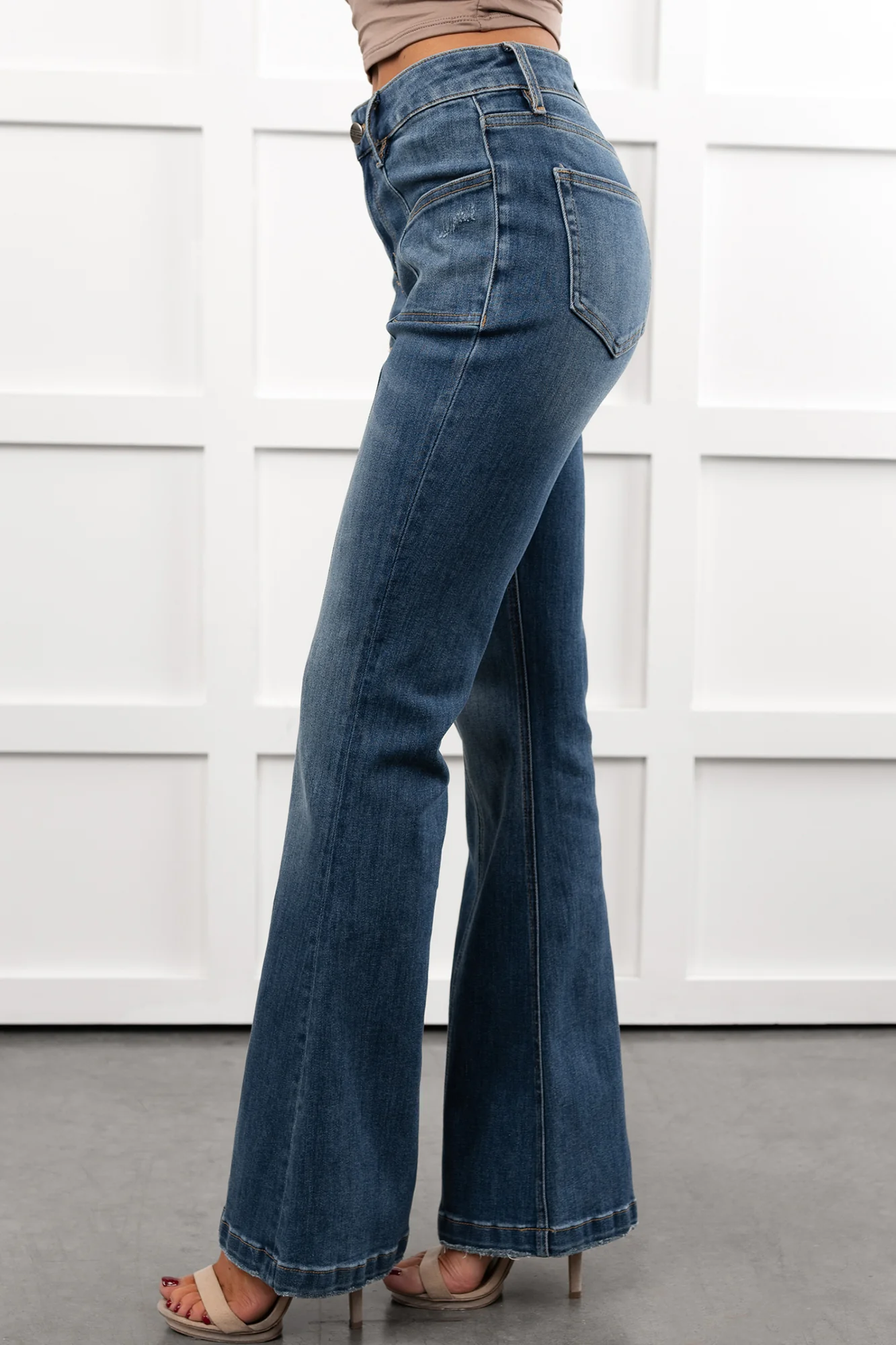 Henson High Rise Flare Mica Denim Jeans (Blue Stone) - Image 6