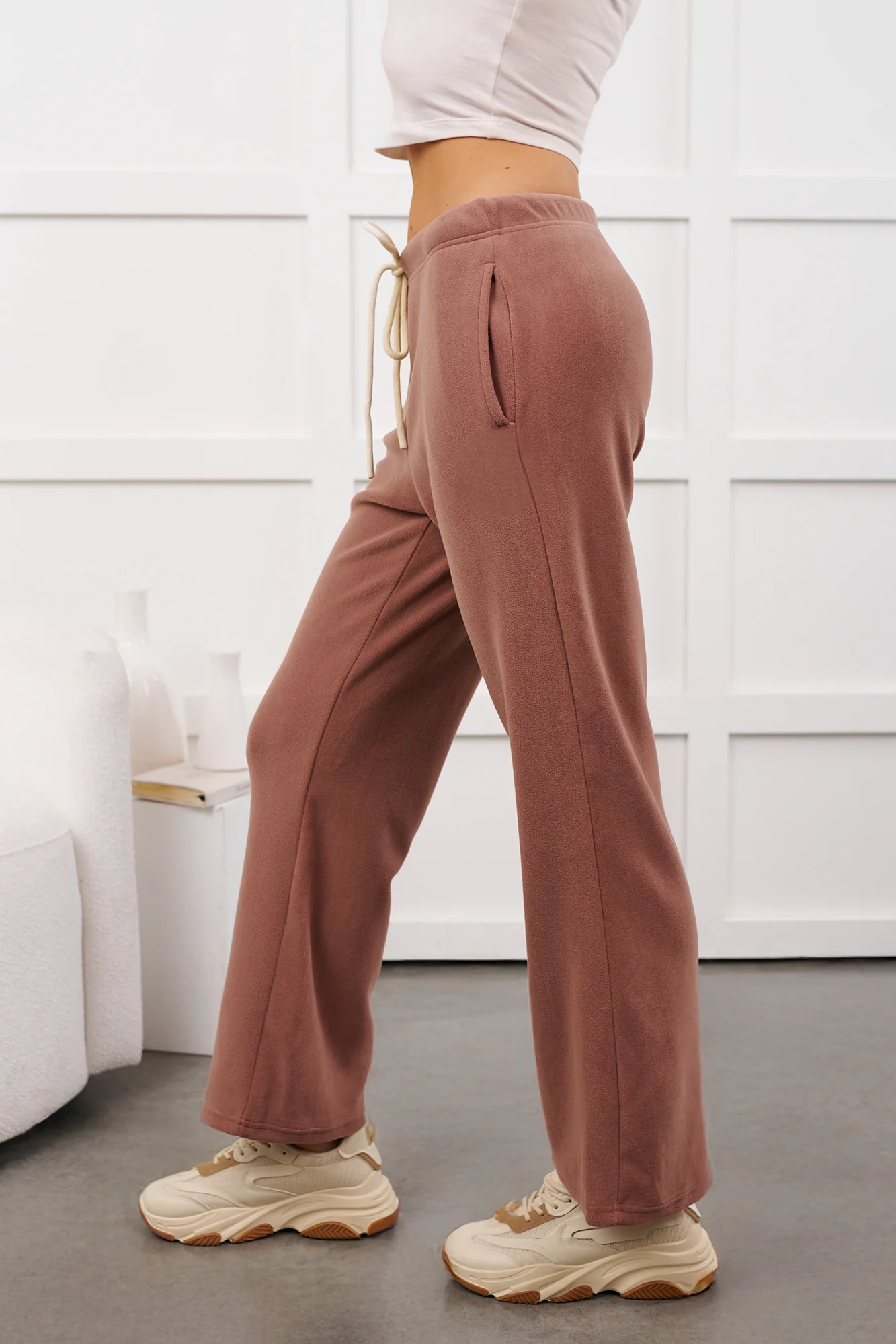 Hey Cutie Fleece Sweatpants (Wood Rose) - Image 6