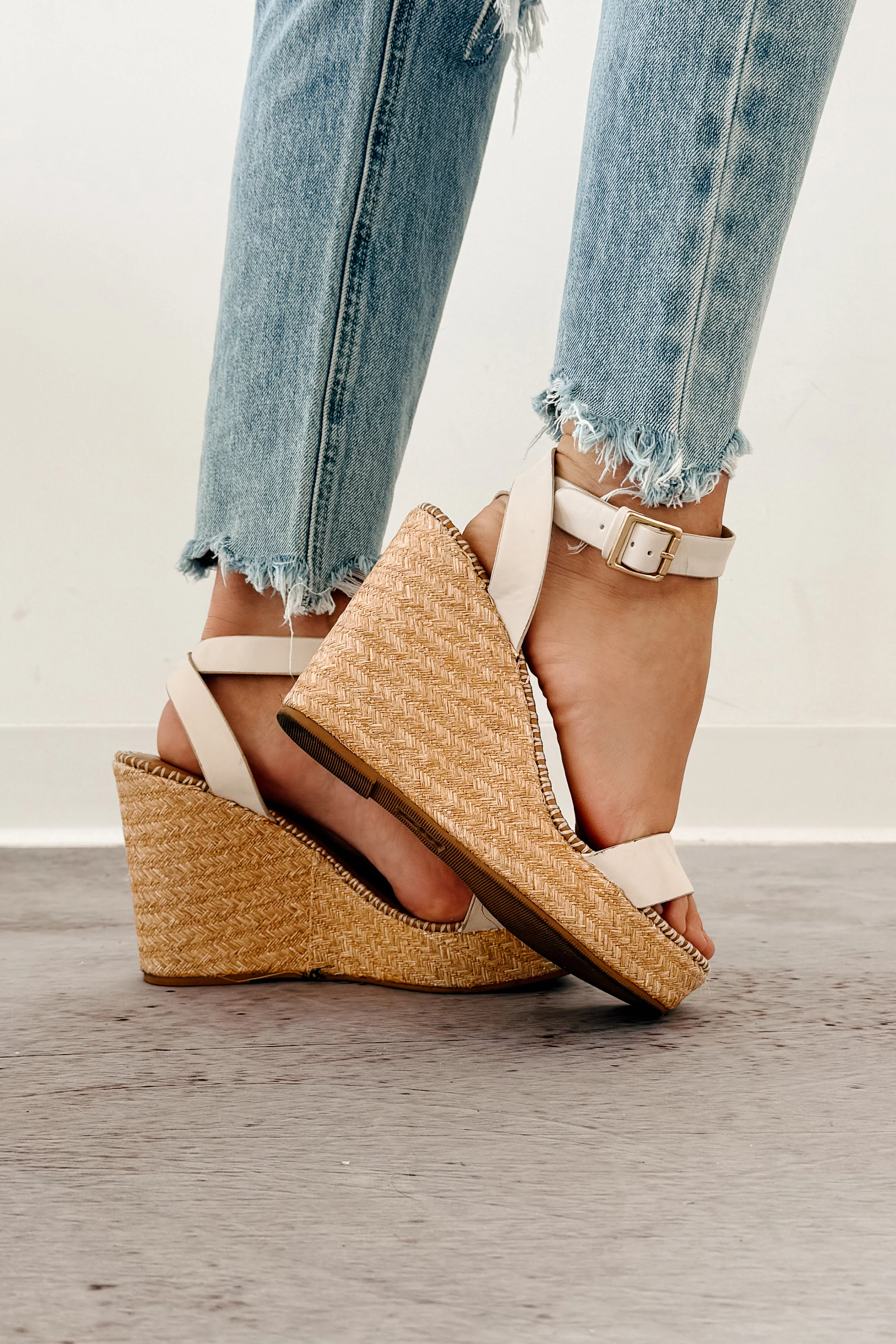 High-End Aura Espadrille Ankle Strap Wedges (Off White) - Image 4