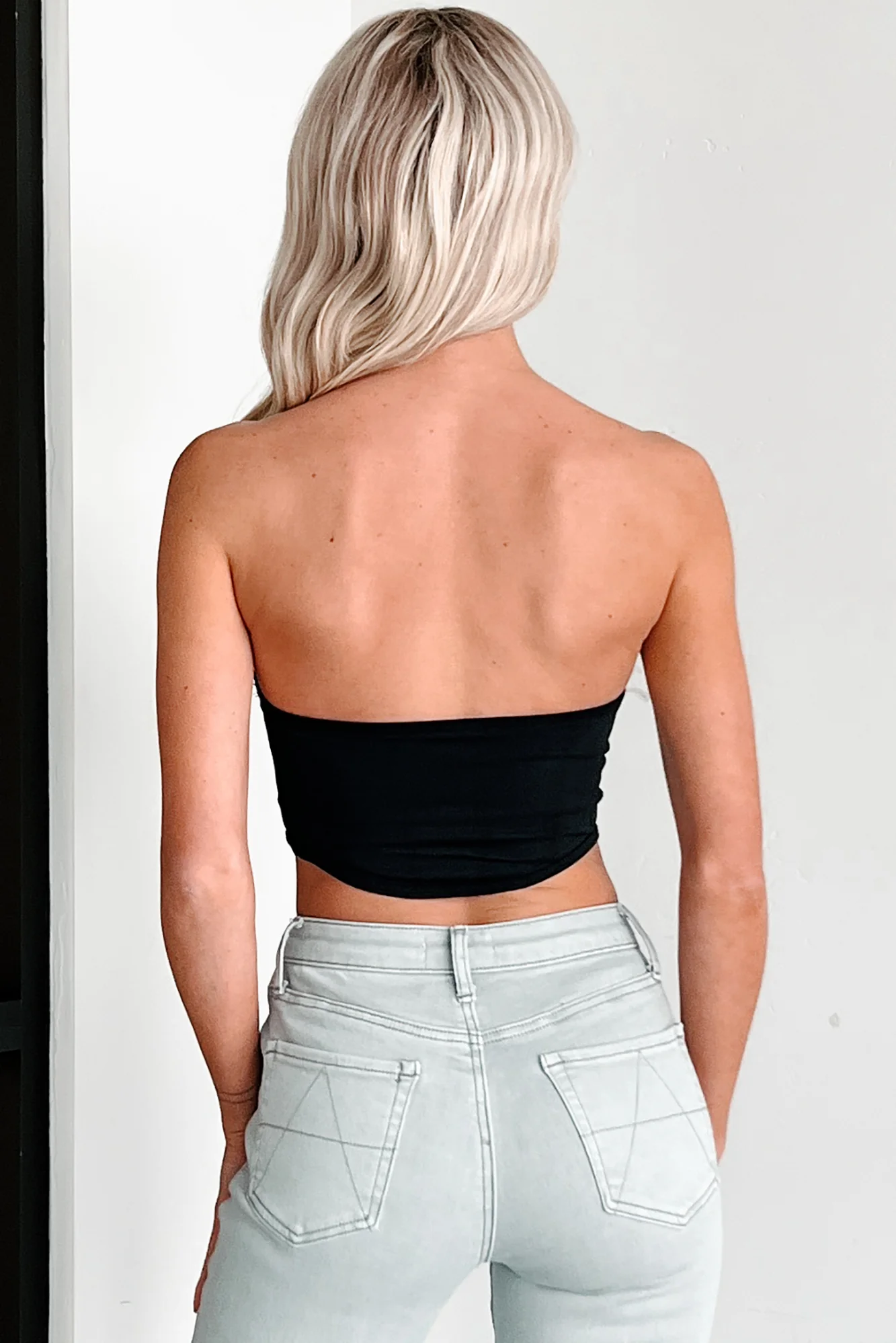 Highlight Of The Night Seamless Padded Bandeau Top (Black) - Image 9