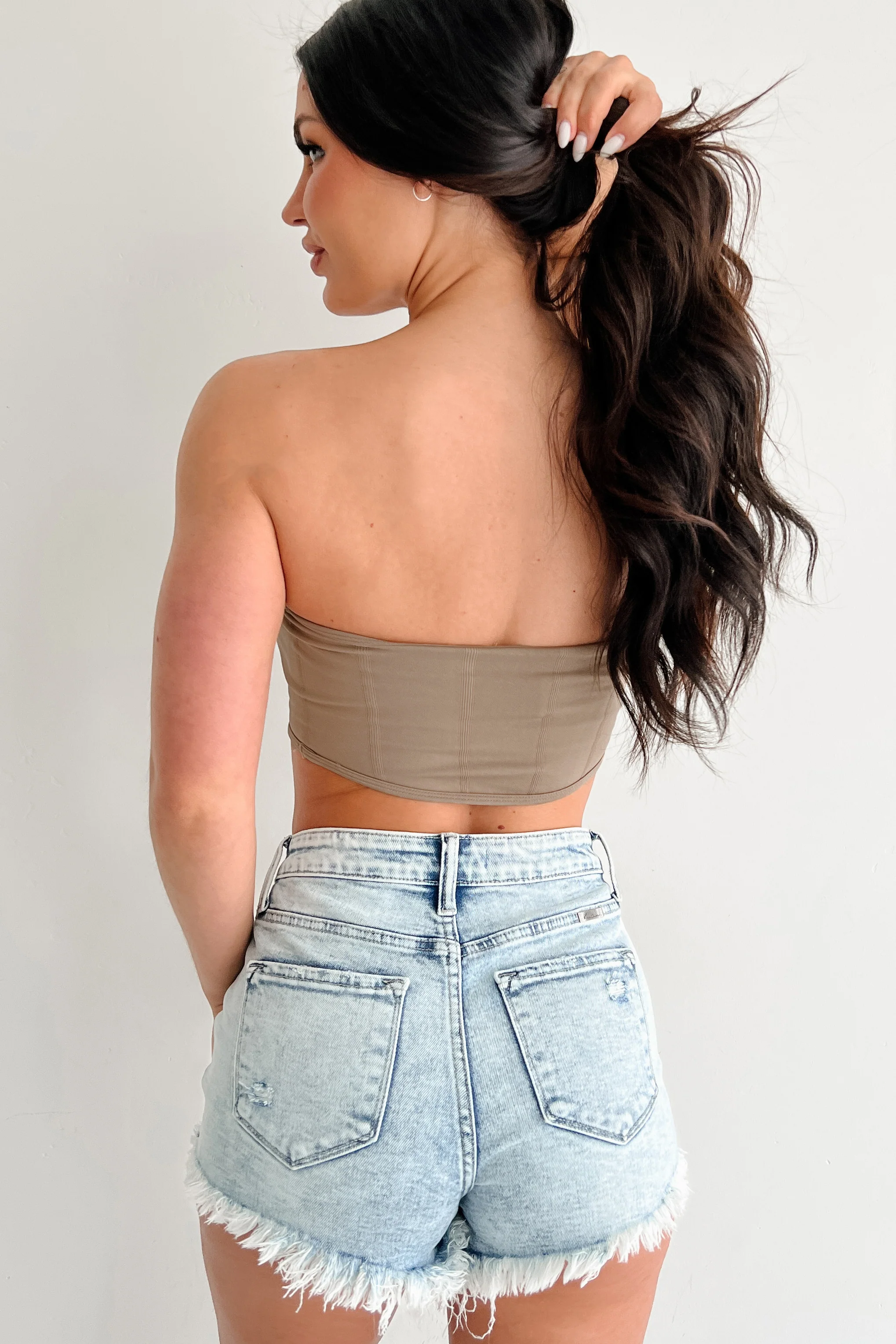 Highlight Of The Night Seamless Padded Bandeau Top (Pale Coco) - Image 3