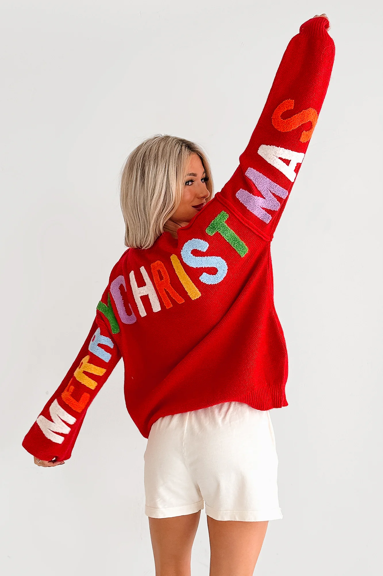 "Ho Ho Ho" Mello Christmas Patch Cardigan (Red) - Image 6