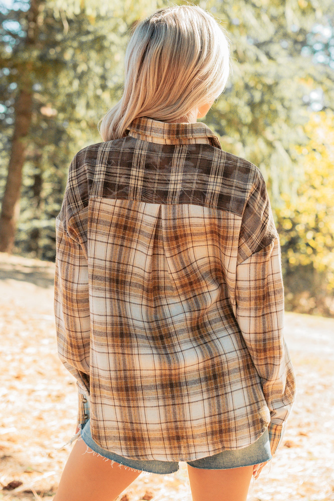 Hold Me To It Plaid Flannel Shacket (Taupe Mix) - Image 5