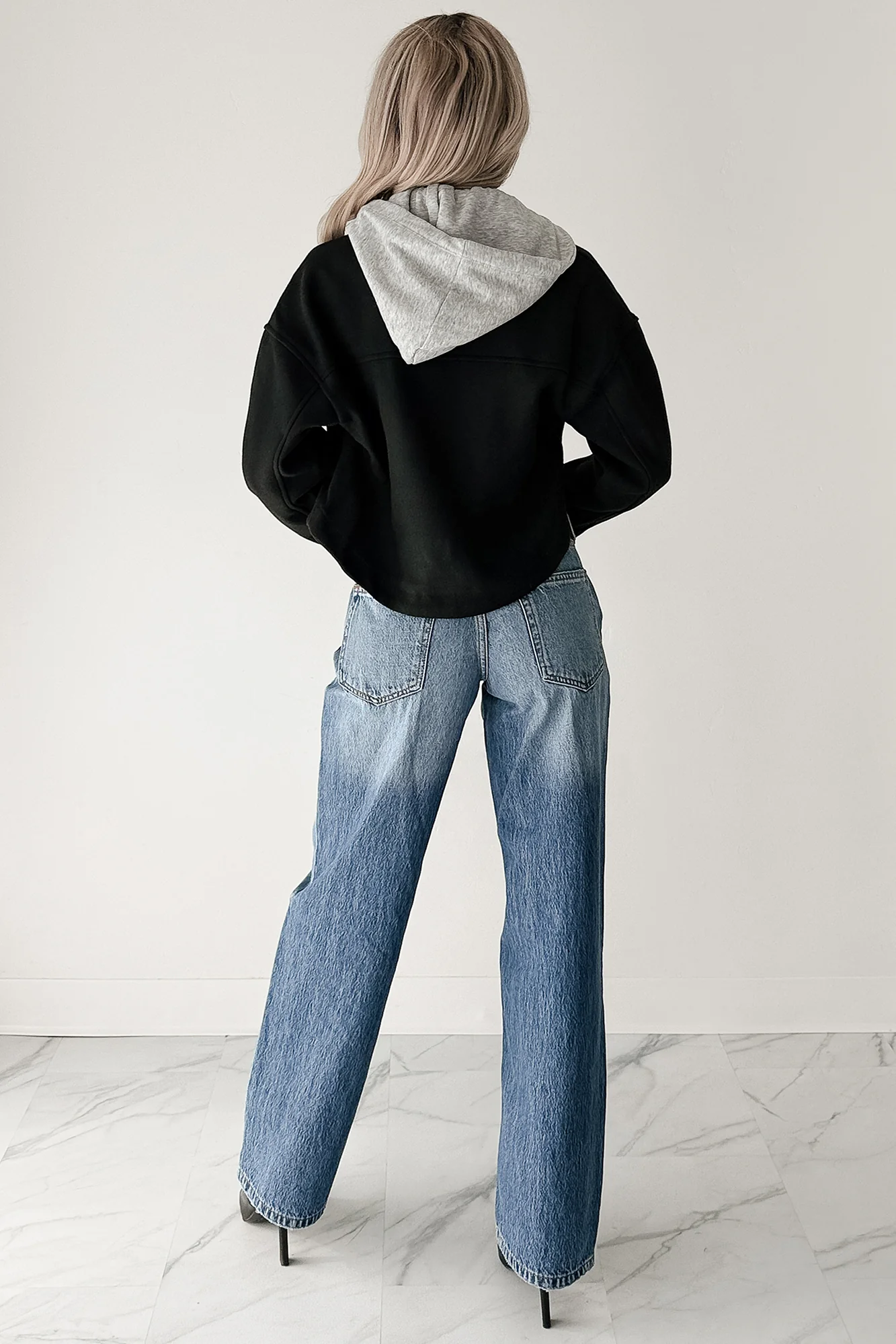 Holding Steady Button-Up Hoodie Jacket (Black) - Image 2