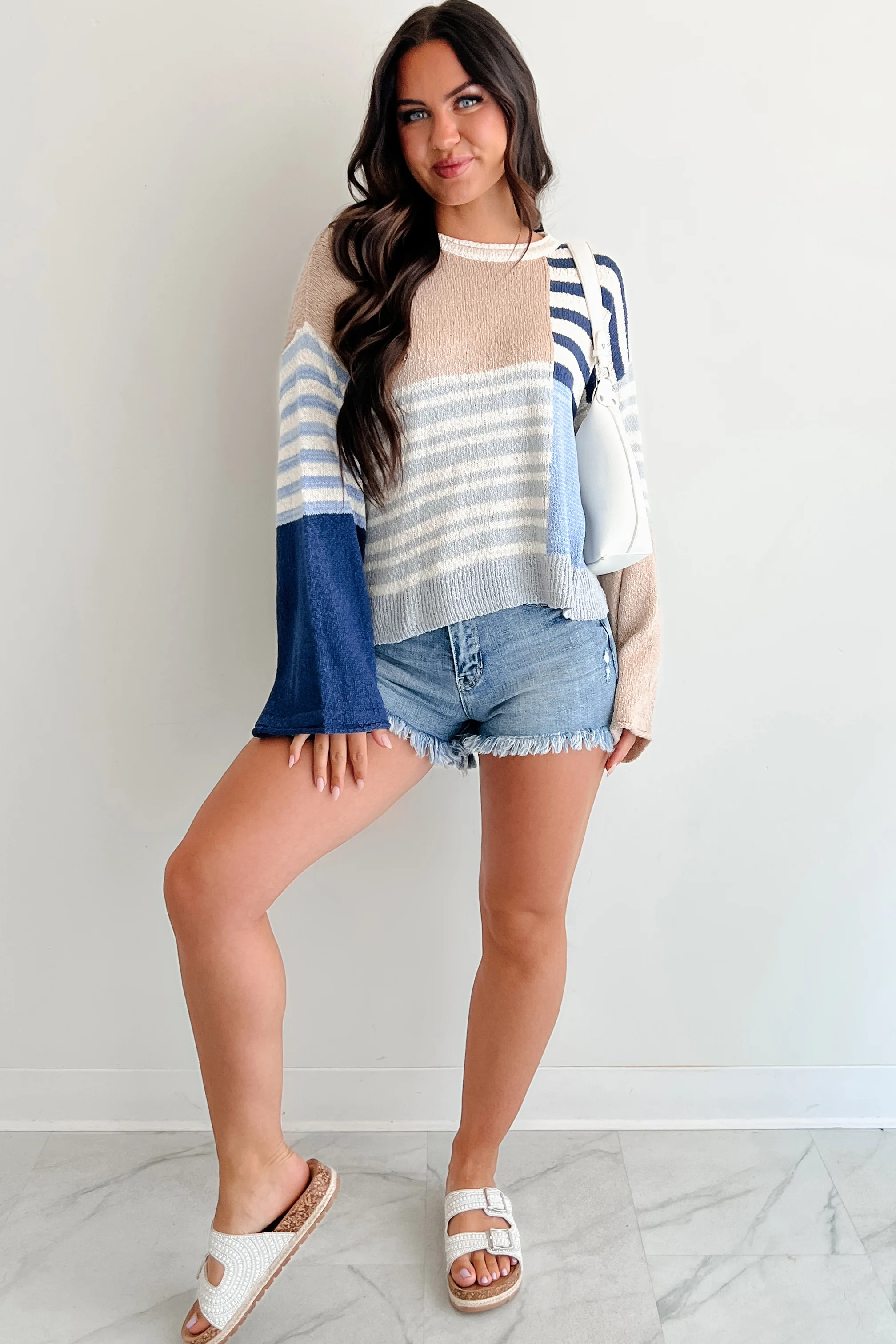 Homebody Era Colorblock Sweater Top (Blue) - Image 4