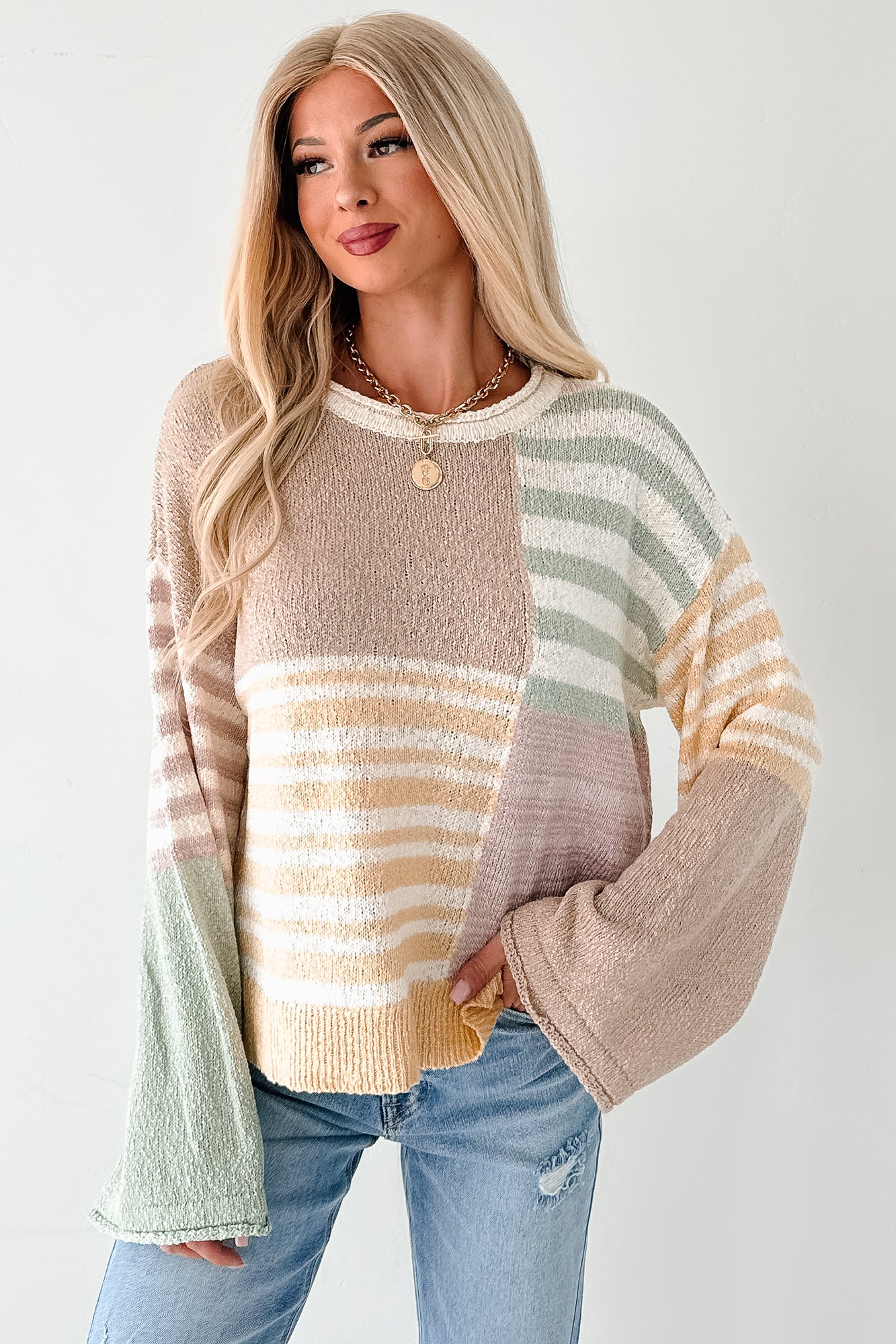 Homebody Era Colorblock Sweater Top (Yellow) - Image 8