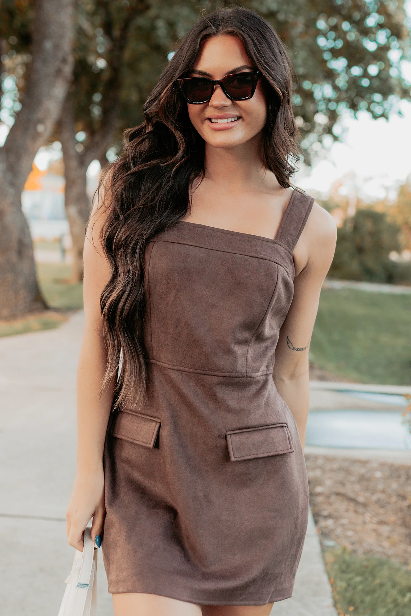 Honest Energy Sleeveless Mini Dress (Espresso) - Image 2
