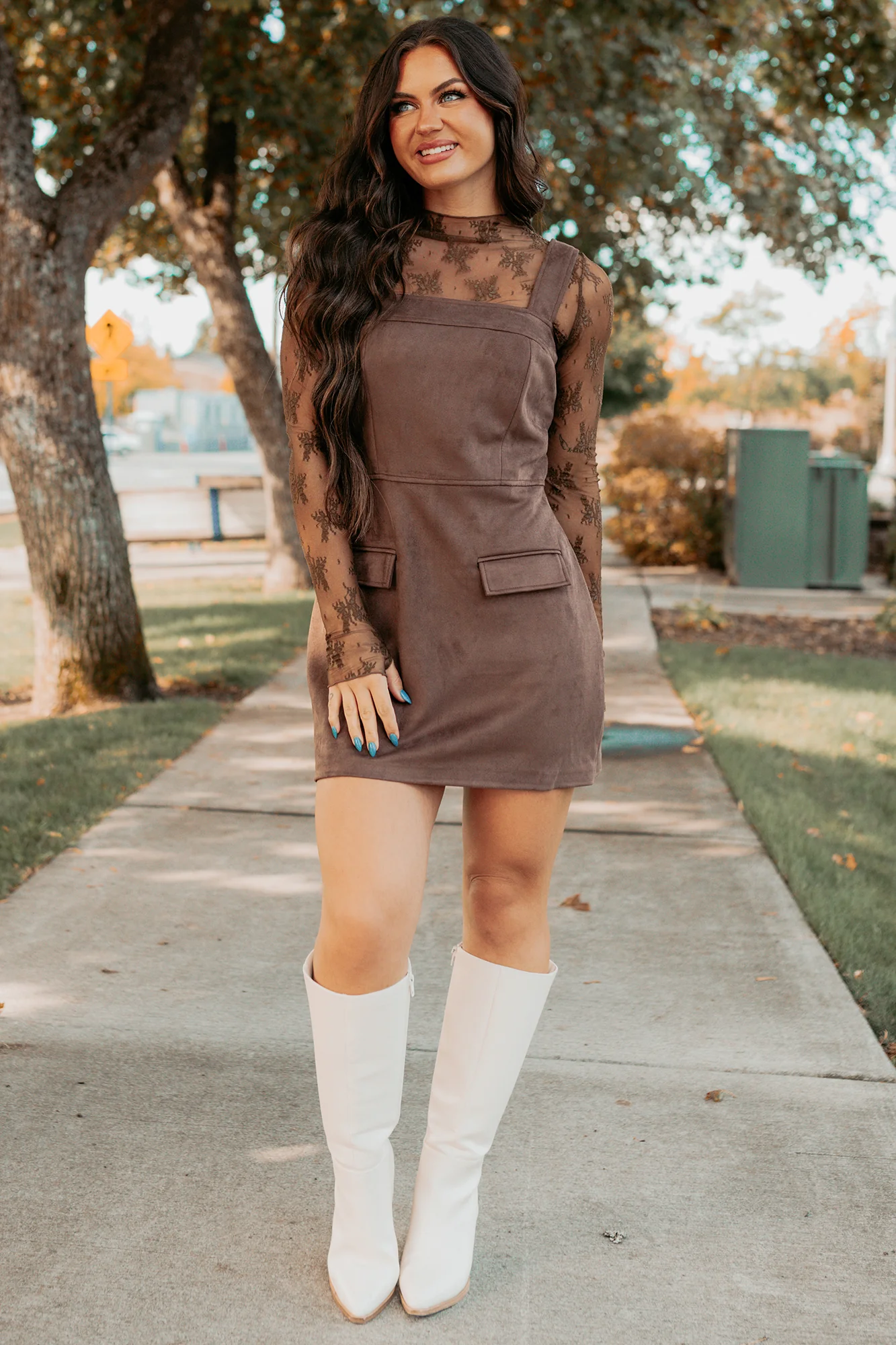 Honest Energy Sleeveless Mini Dress (Espresso) - Image 7