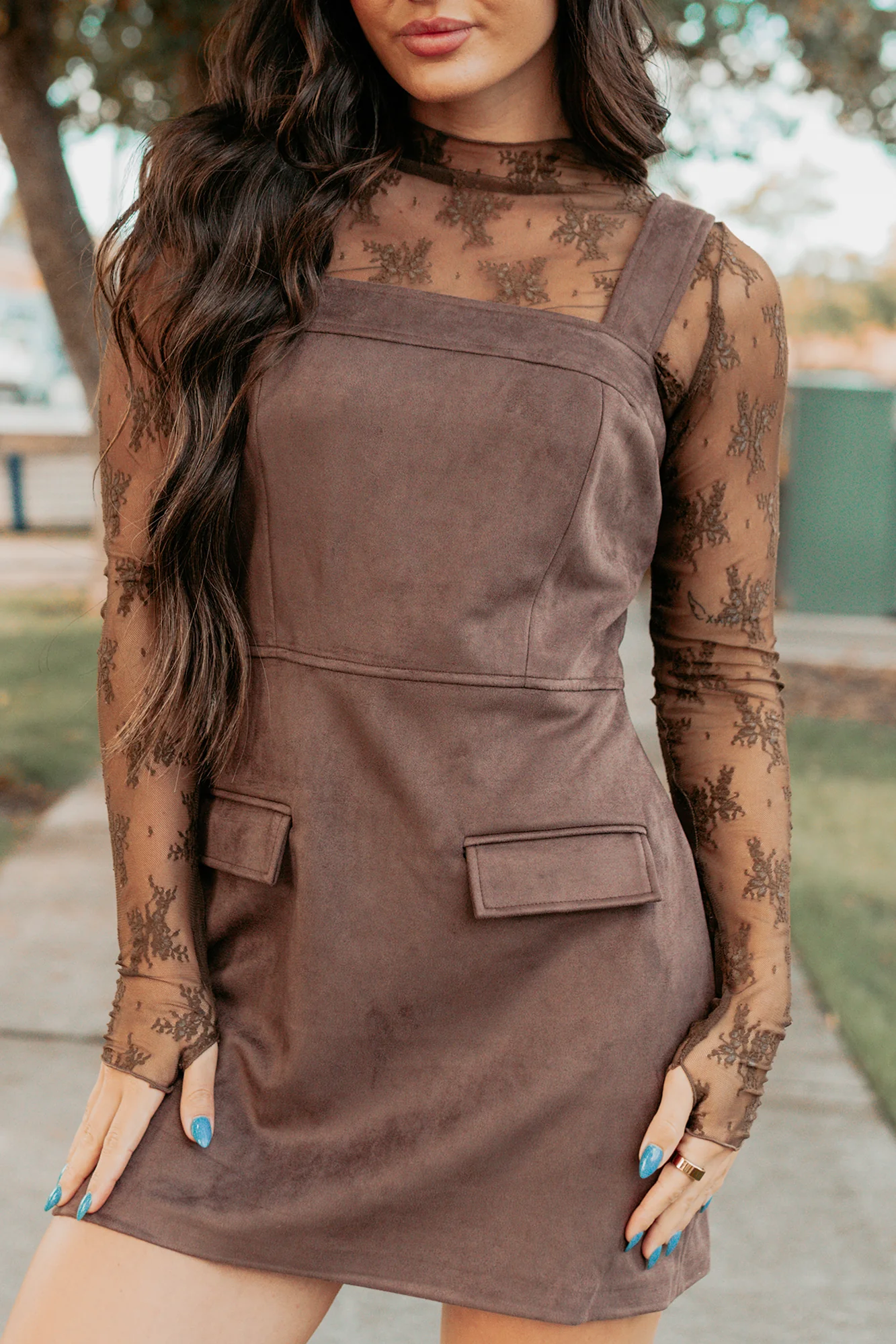 Honest Energy Sleeveless Mini Dress (Espresso) - Image 8