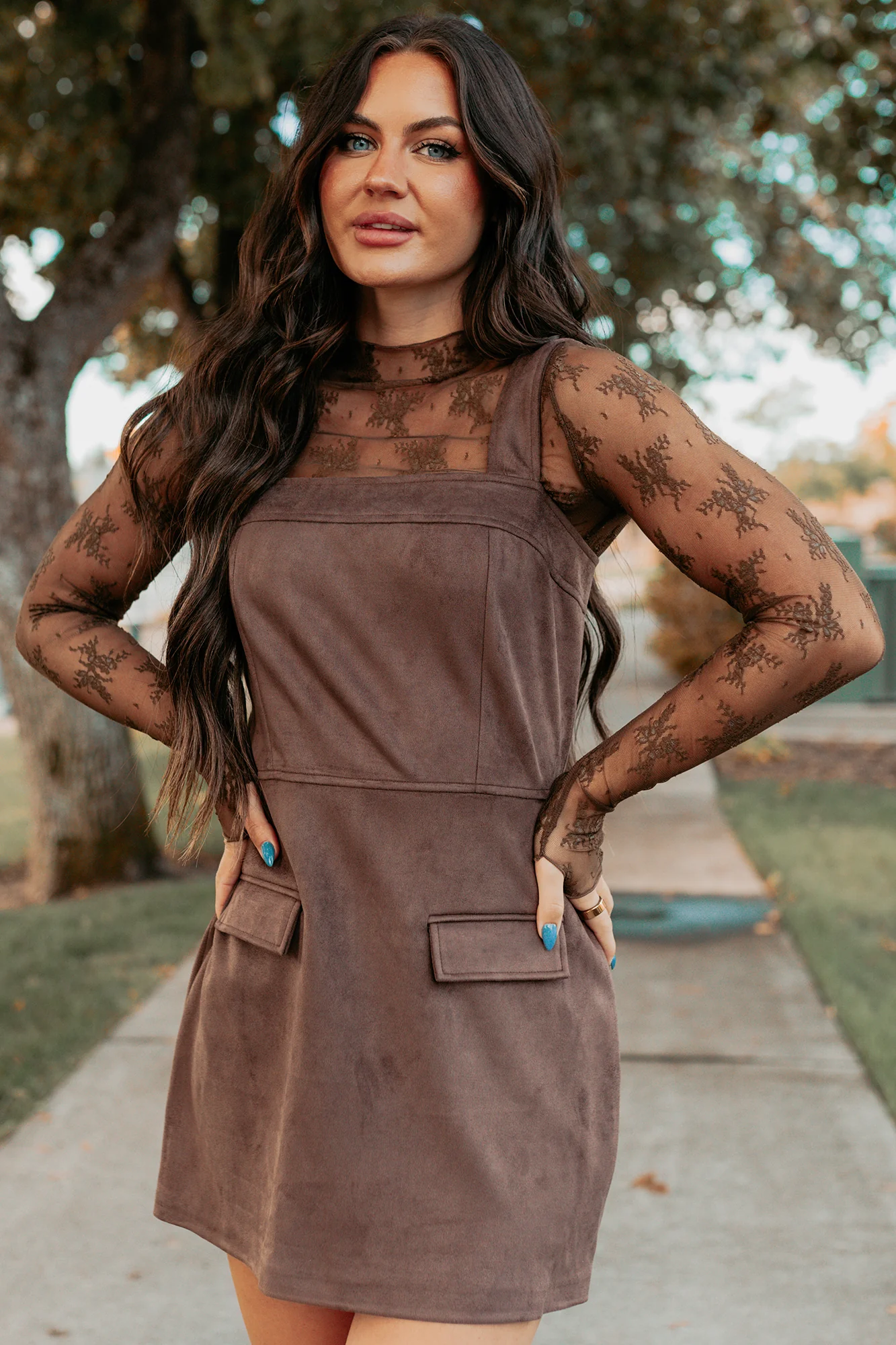 Honest Energy Sleeveless Mini Dress (Espresso) - Image 9
