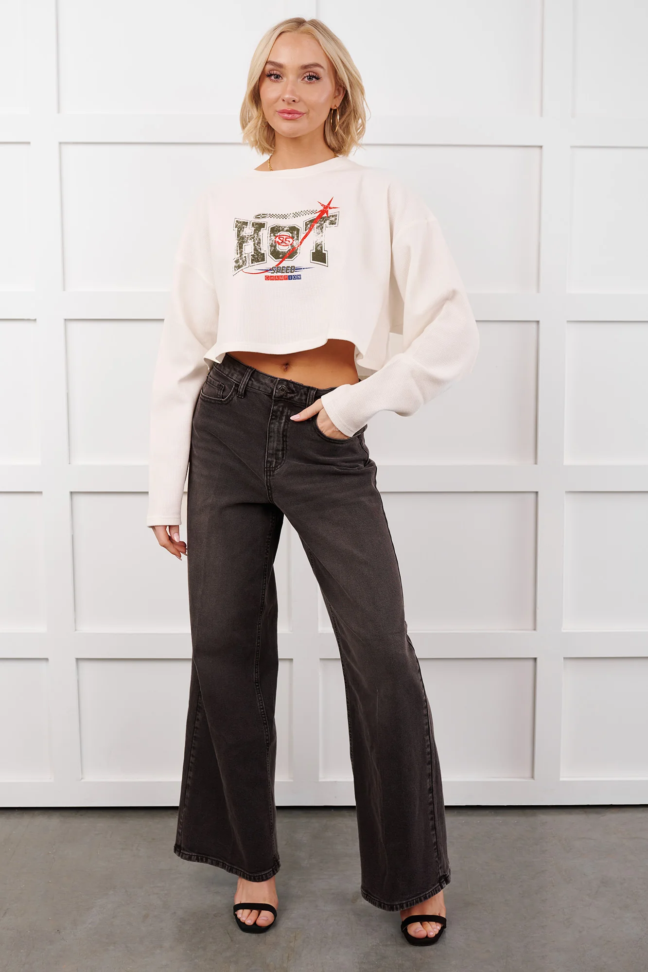 "Hot Speed Champion" Thermal Graphic Top (Ivory) - Image 11