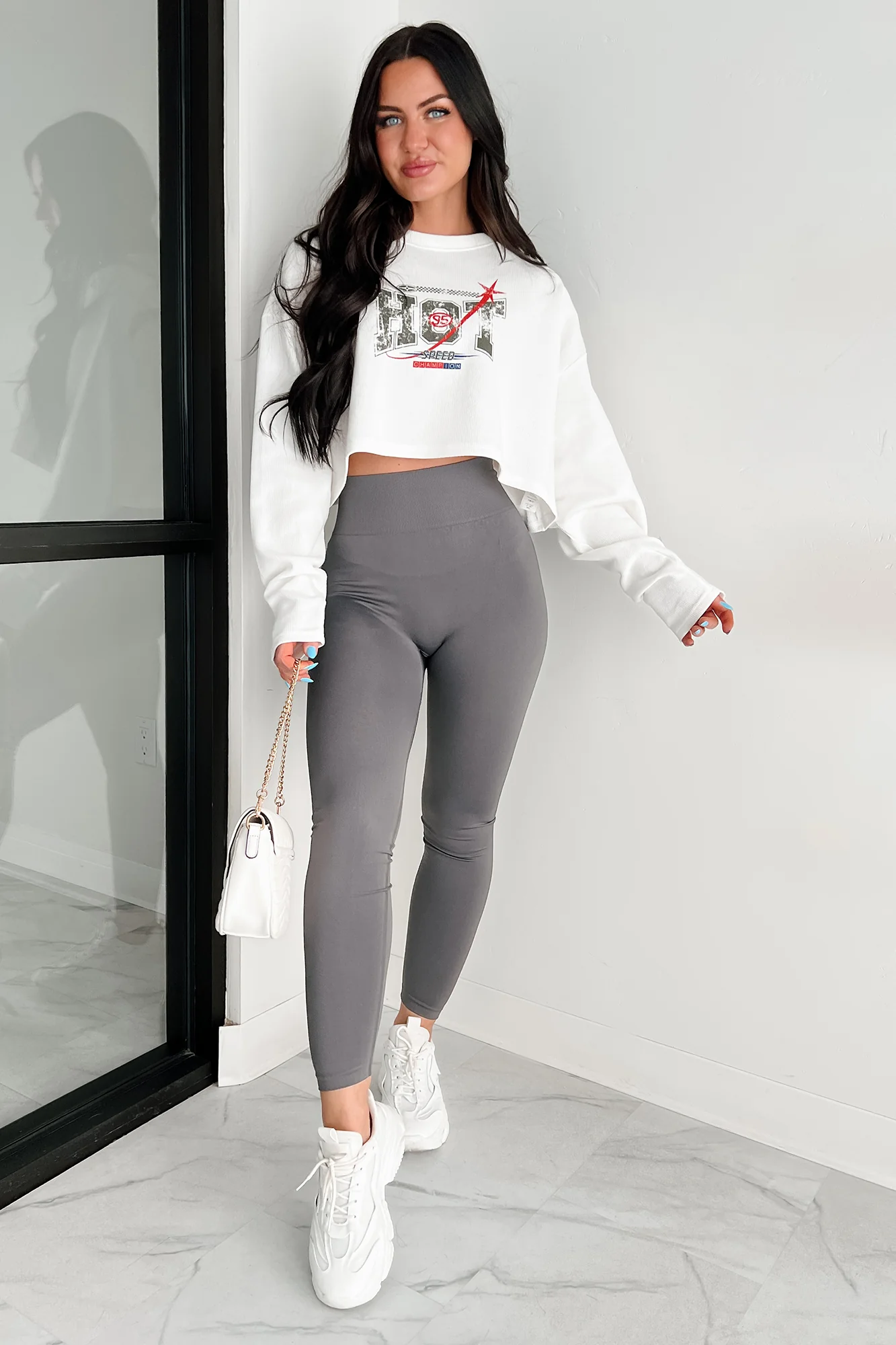 "Hot Speed Champion" Thermal Graphic Top (Ivory) - Image 8