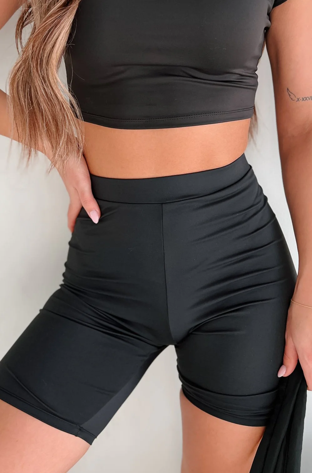 Hustle For The Muscle High Waist Biker Shorts (Black) - Image 12