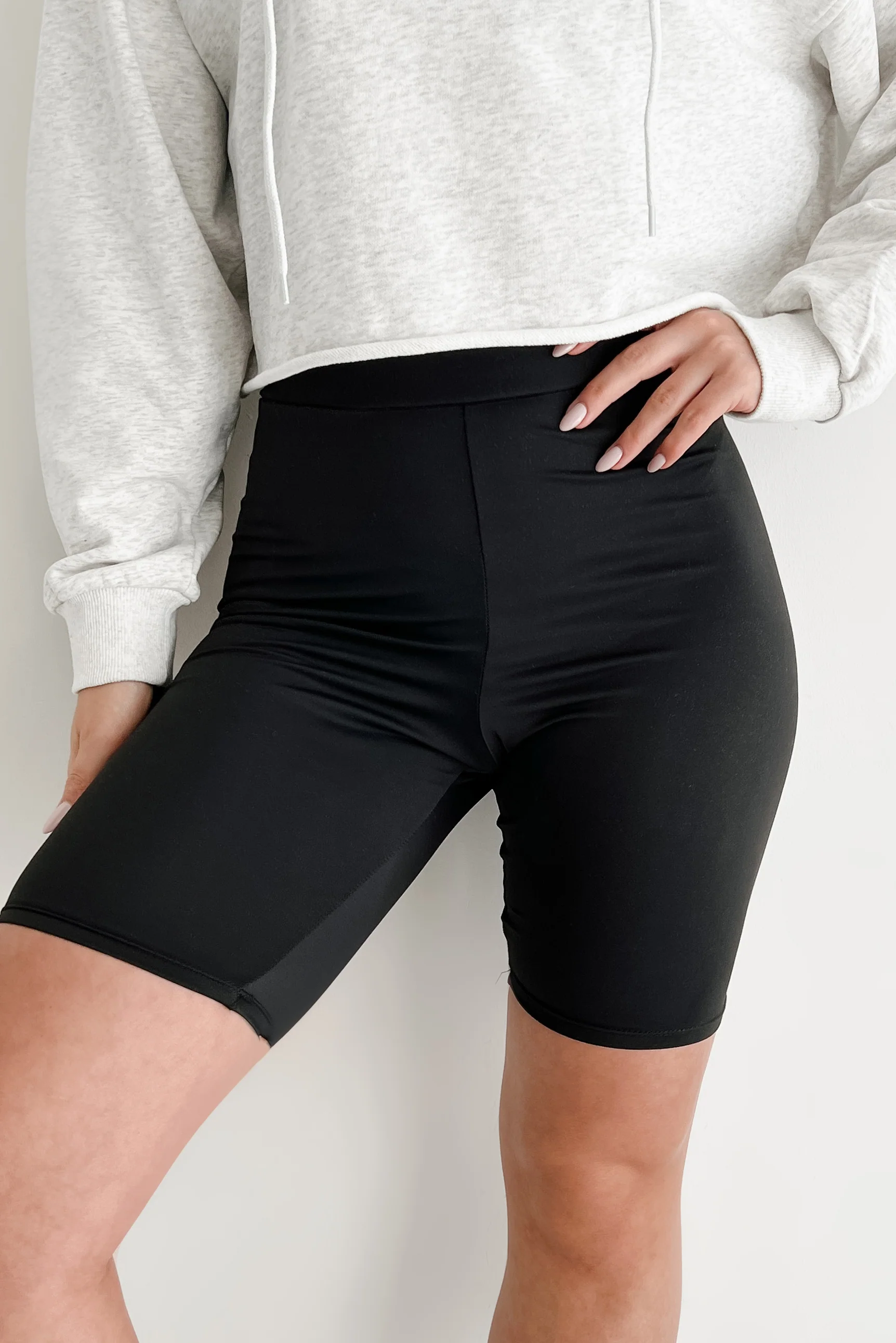 Hustle For The Muscle High Waist Biker Shorts (Black) - Image 3