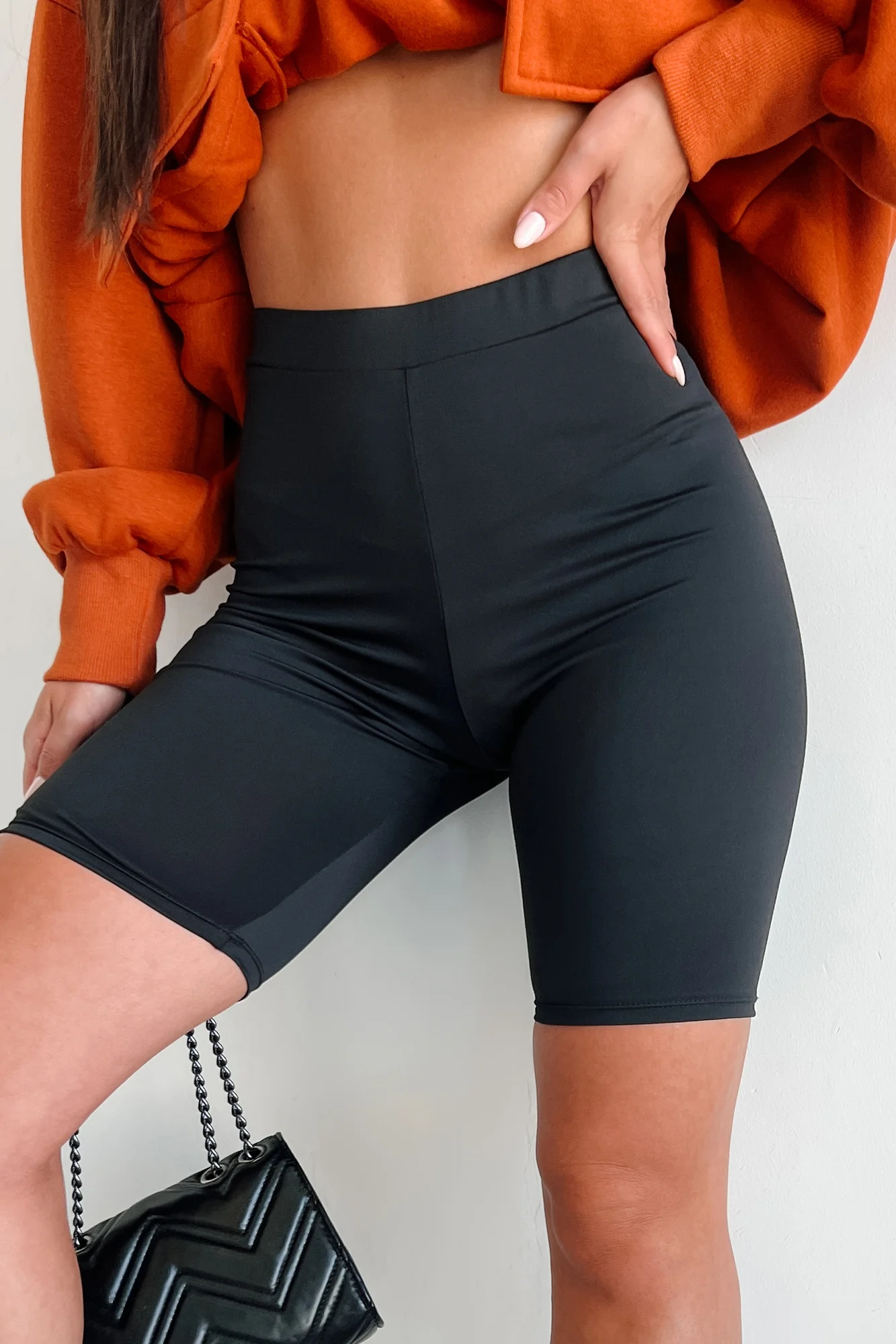 Hustle For The Muscle High Waist Biker Shorts (Black) - Image 5